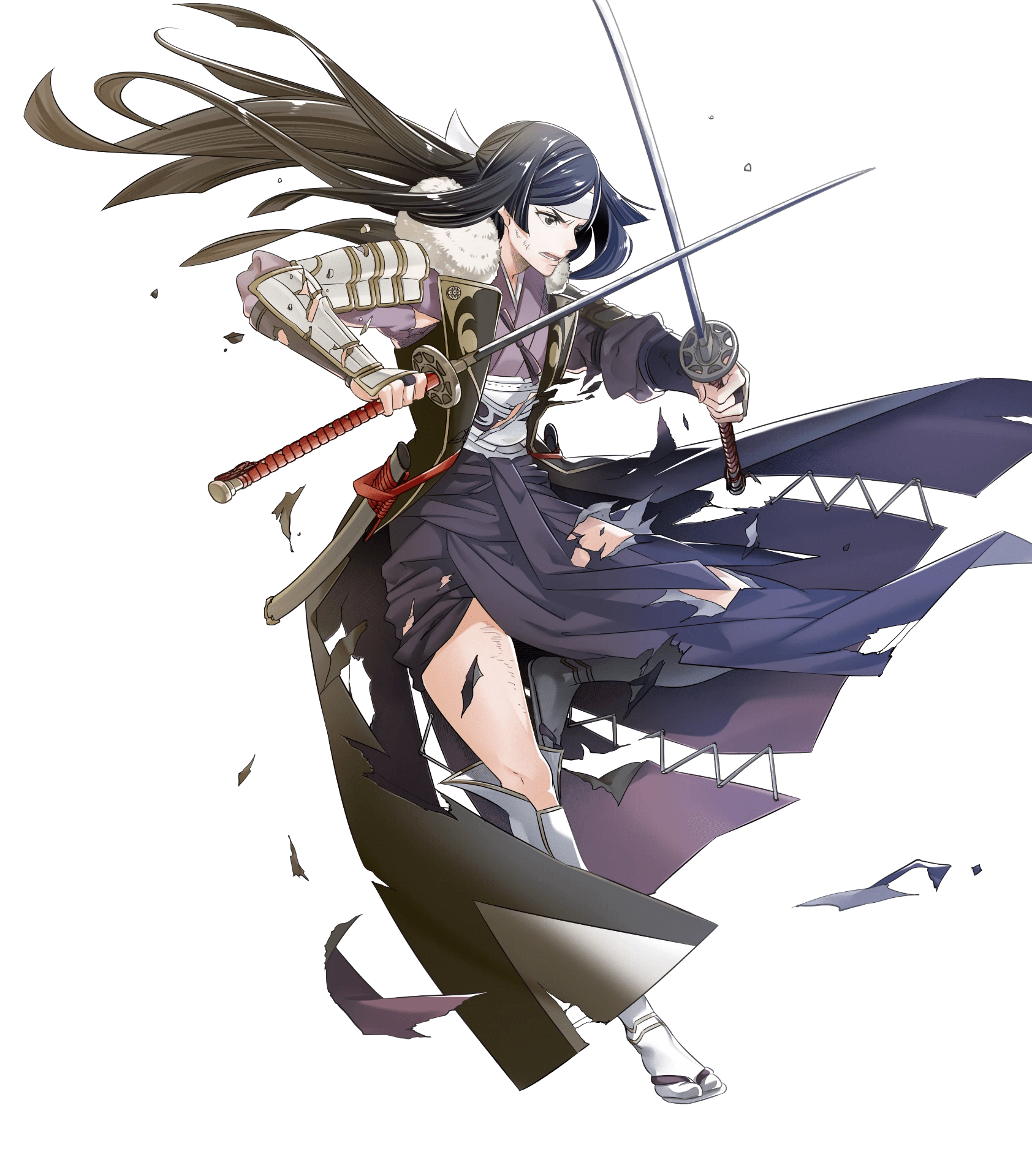 armor fire_emblem fire_emblem_heroes fire_emblem_kakusei japanese_clothes nintendo sairi sword torn_clothes yura