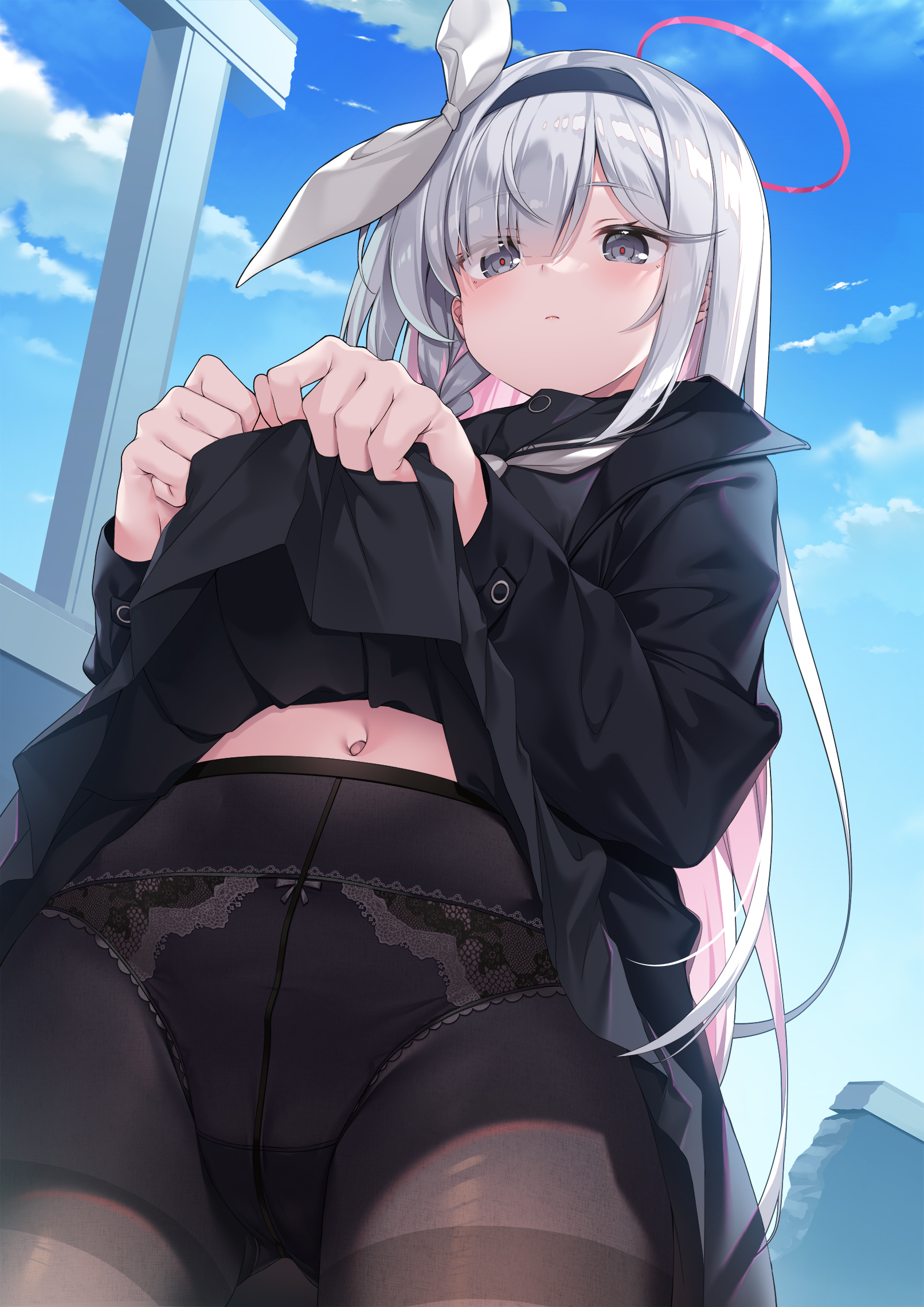 arona_(blue_archive) artist_revision blue_archive cameltoe halo loli moti_ken pantsu pantyhose plana_(blue_archive) see_through seifuku skirt_lift