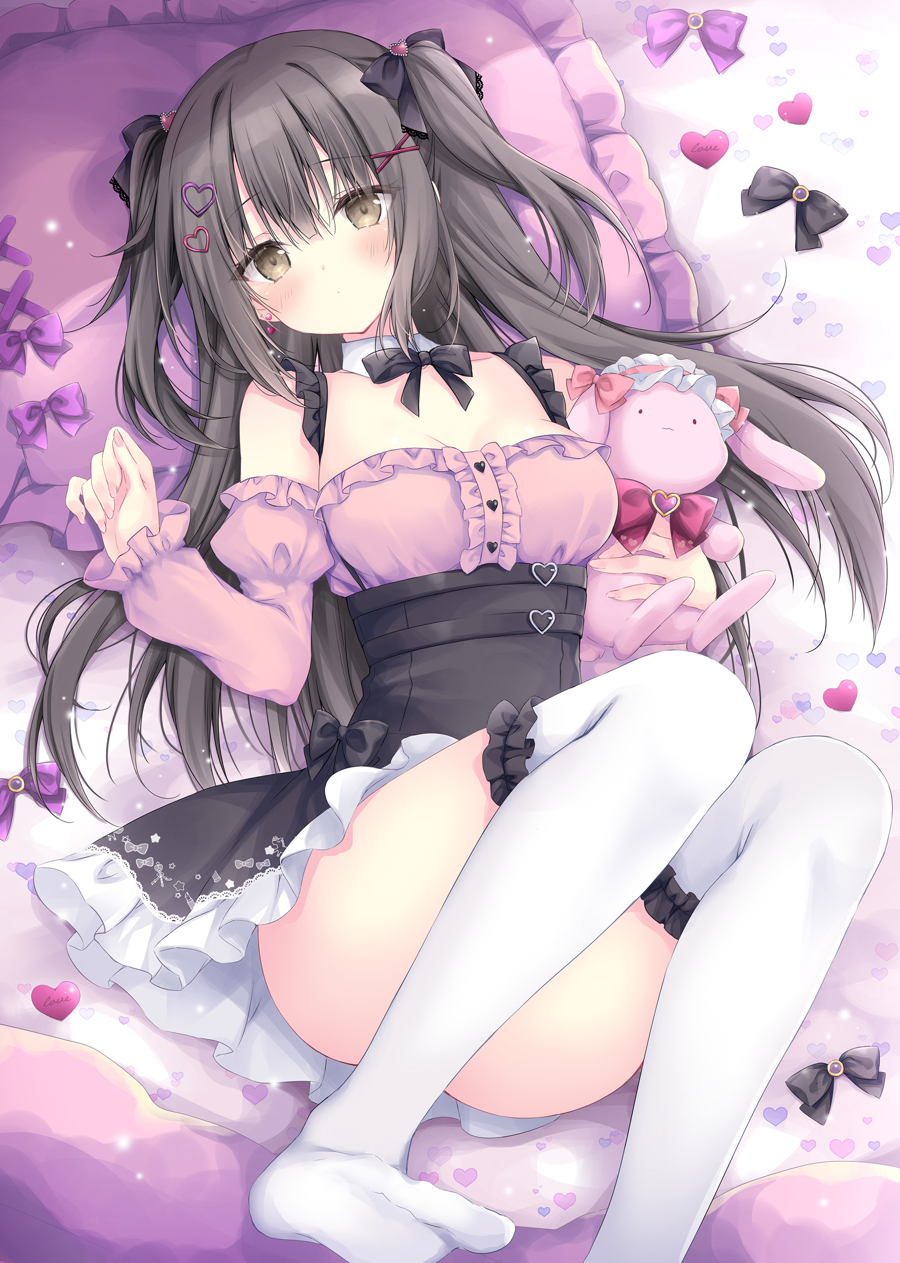 korie_riko no_bra skirt_lift thighhighs