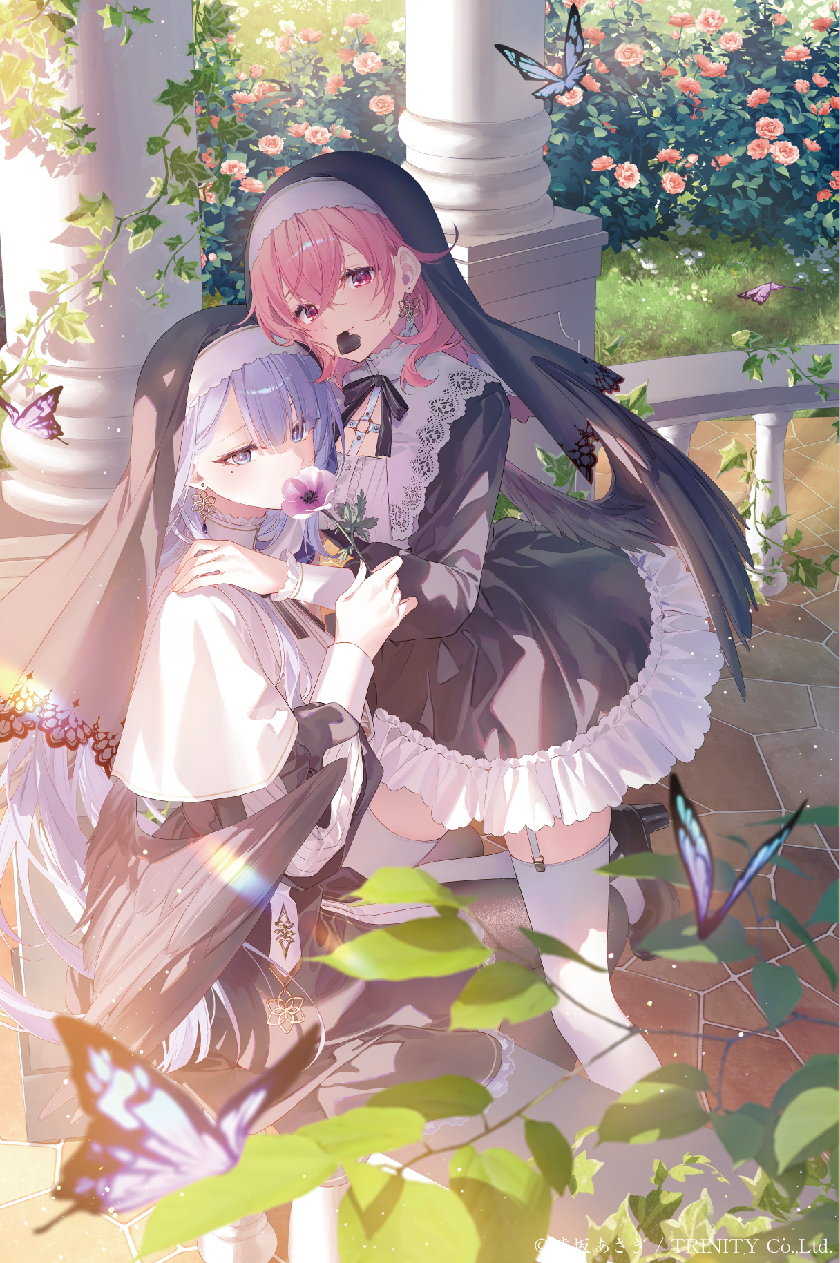 cropped heels leila_(toosaka_asagi) lily_(toosaka_asagi) nun stockings thighhighs toosaka_asagi trinity wings