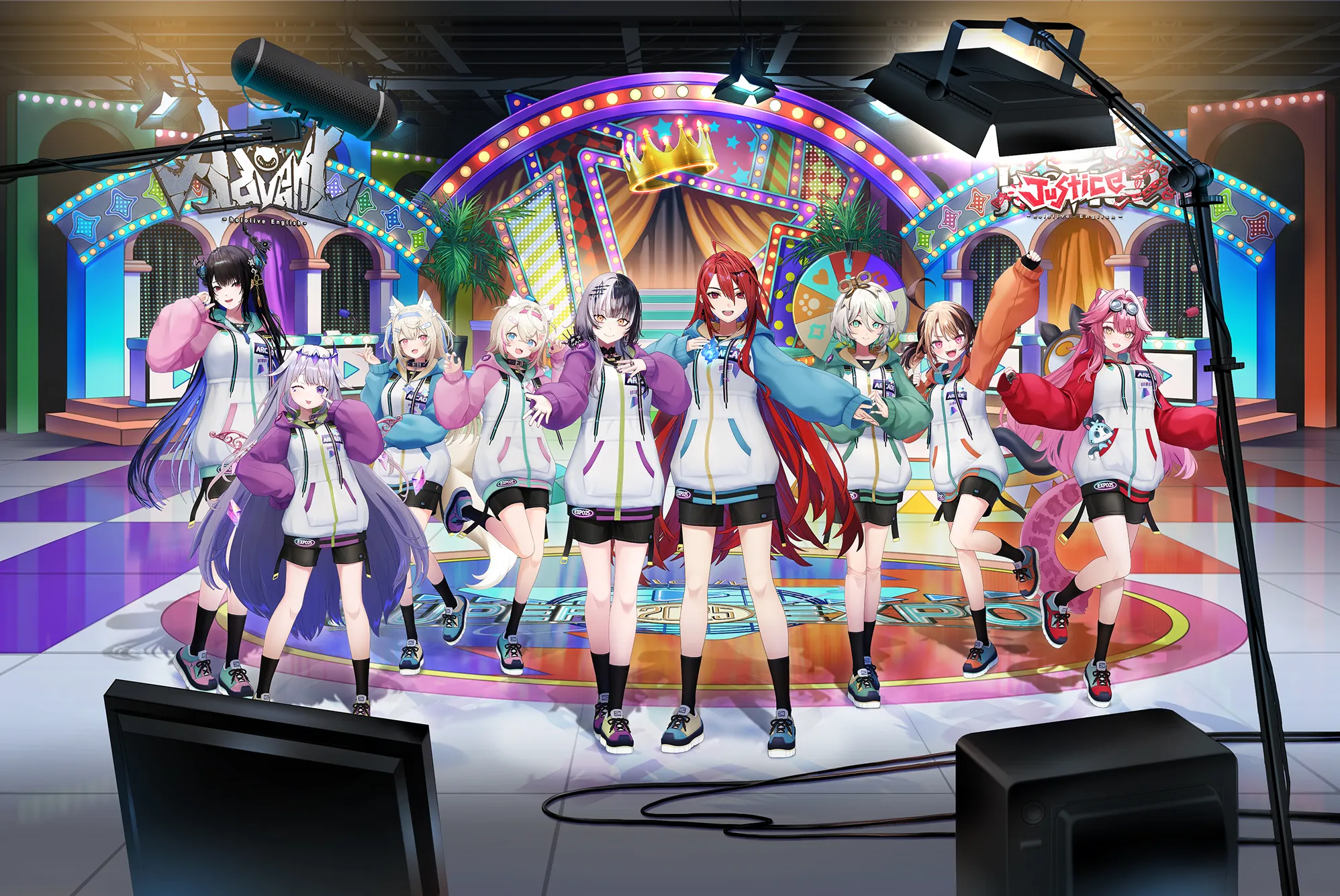 animal_ears bandaid cecilia_immergreen elizabeth_rose_bloodflame fuwawa_abyssgard gigi_murin hololive hololive_english horns inumimi koseki_bijou mococo_abyssgard nerissa_ravencroft raora_panthera shiori_novella tagme tail uniform wings