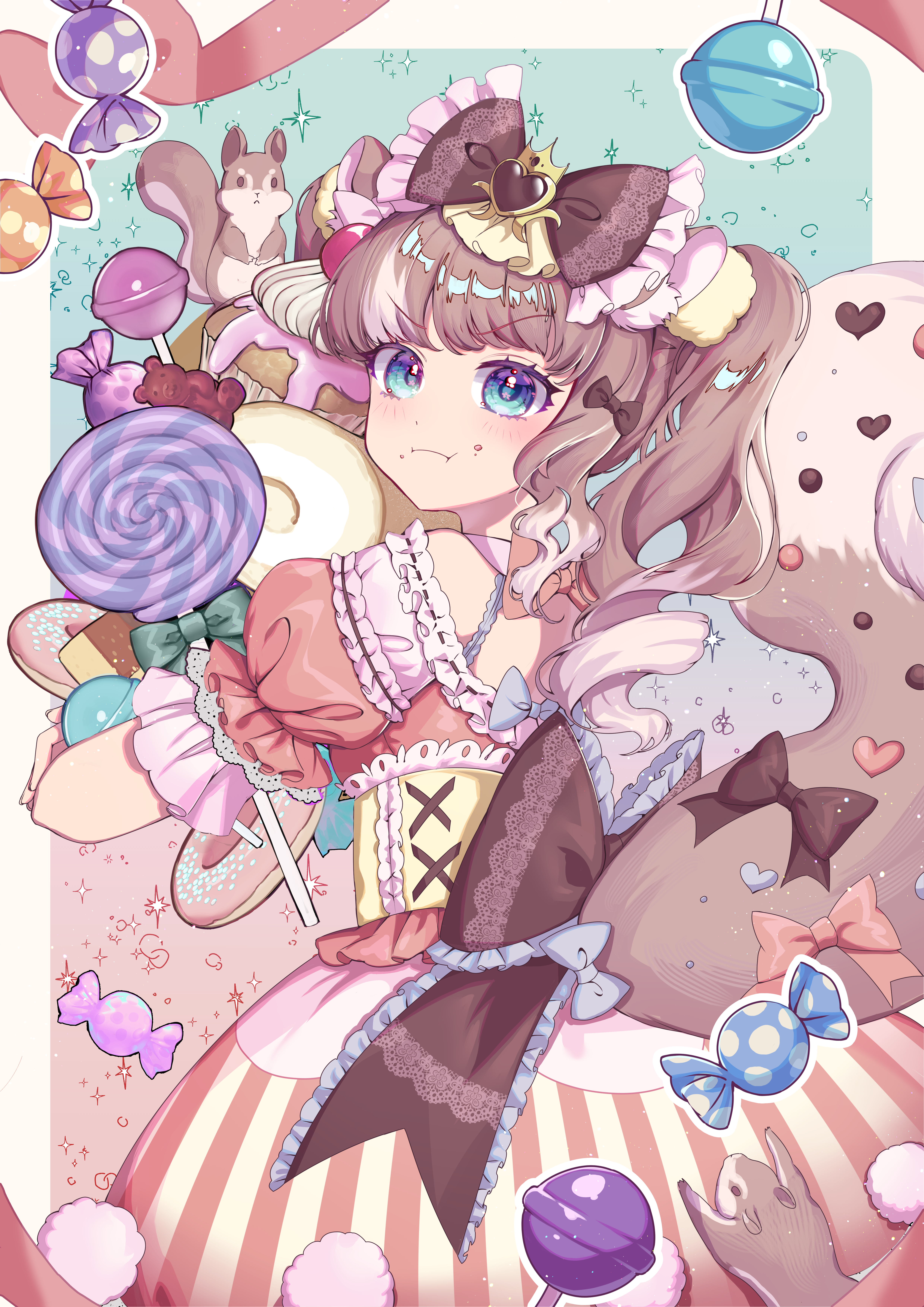 animal_ears cream dress lolita_fashion raymond_busujima tail