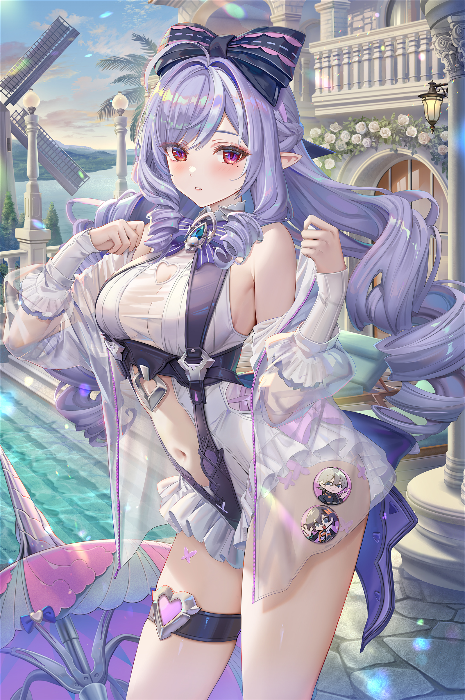 garter pointy_ears see_through swimsuits torino_akua vivian_banshee zenless_zone_zero