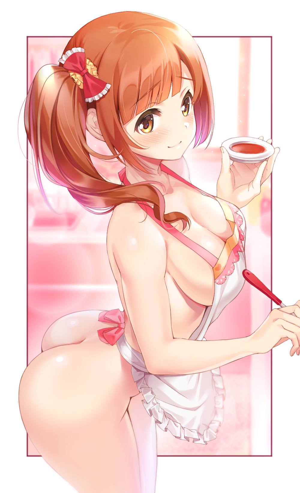 ass igarashi_kyouko naked_apron nanatsu the_idolm@ster the_idolm@ster_cinderella_girls