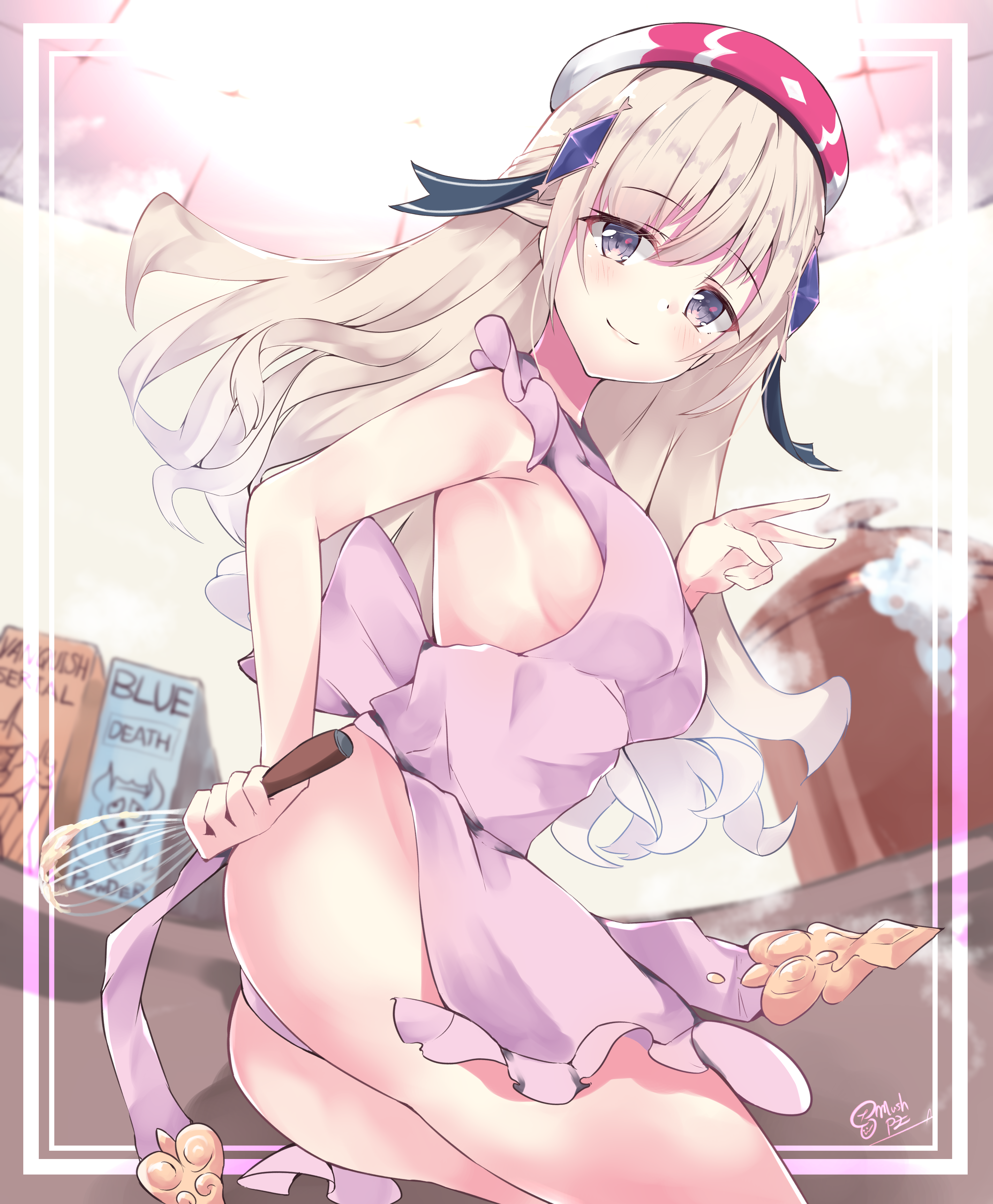 arcaea ass mushpz naked_apron pantsu thong