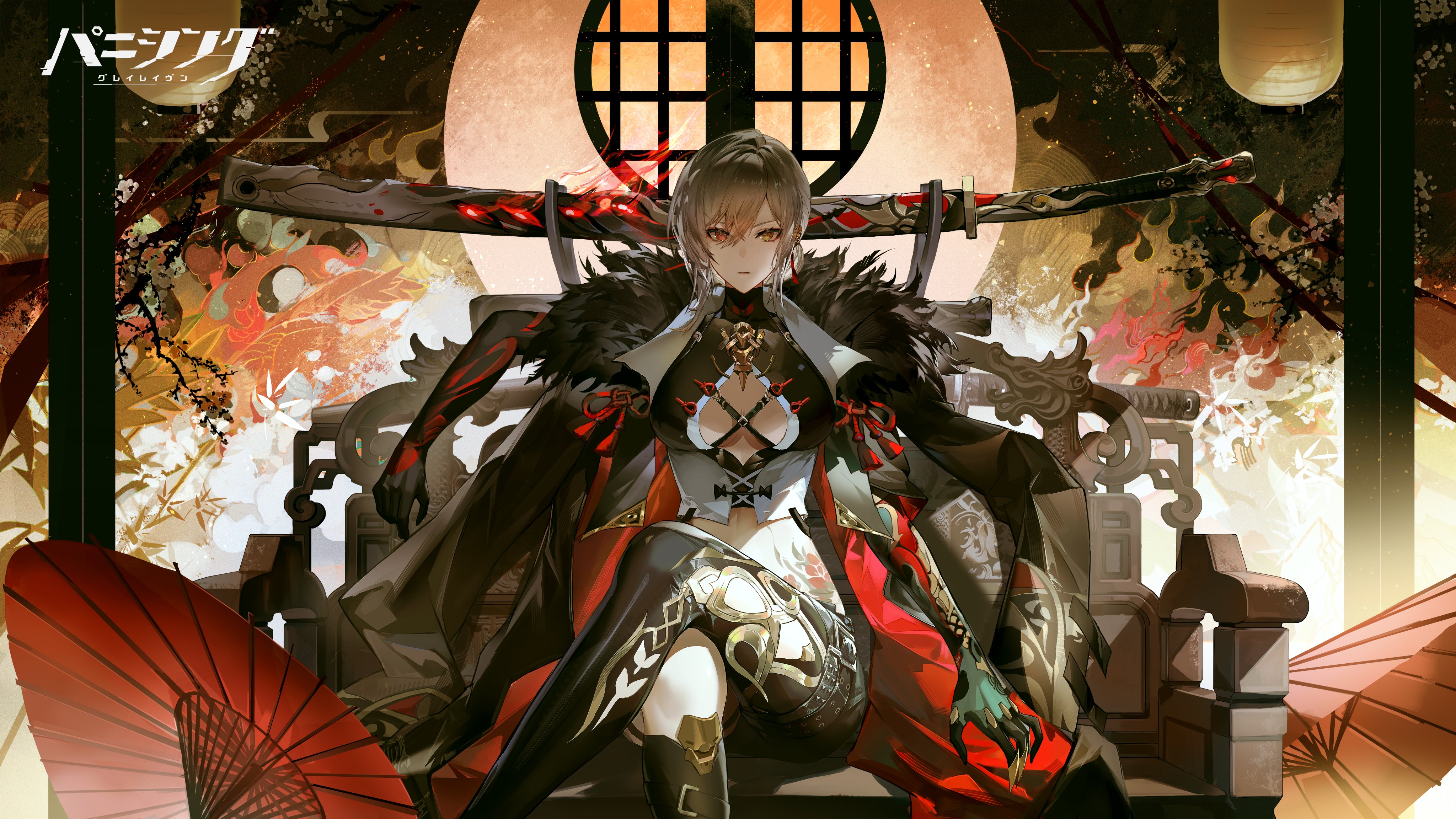 alpha_(punishing:_gray_raven) garter no_bra punishing:_gray_raven sword tagme tattoo