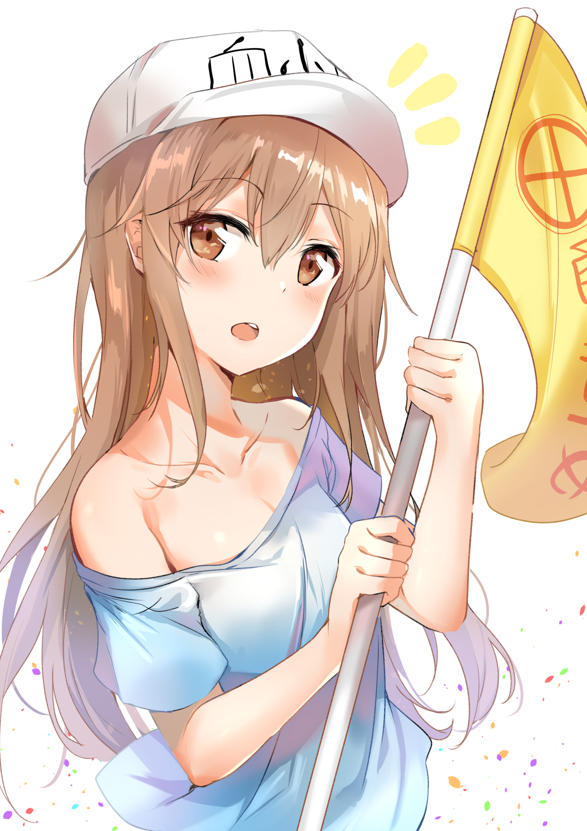 Platelet, hataraku saibou, blonde, long hair, Anime, HD phone wallpaper