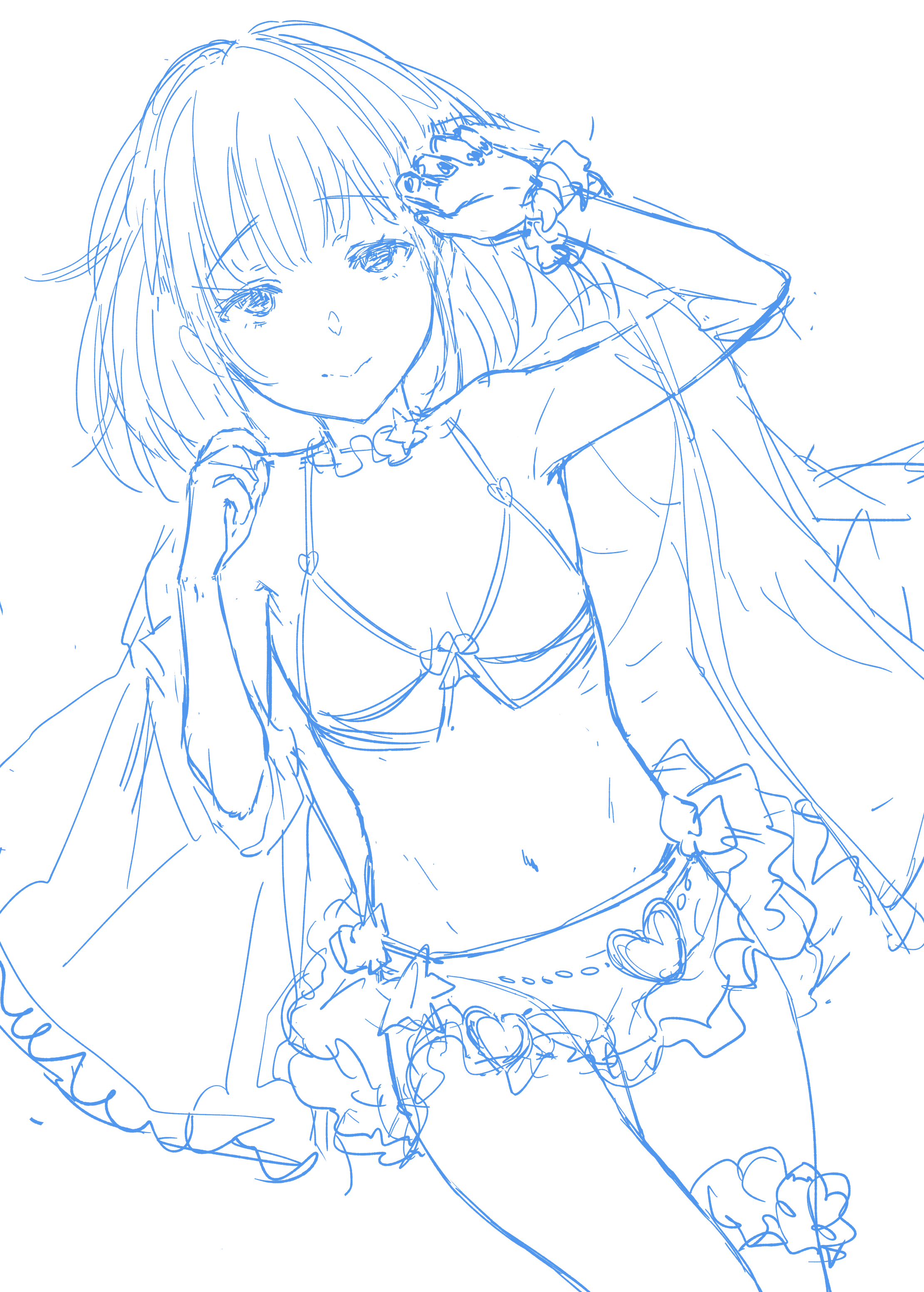 bikini garter granblue_fantasy mushi024 sketch swimsuits vikala_(granblue_fantasy)