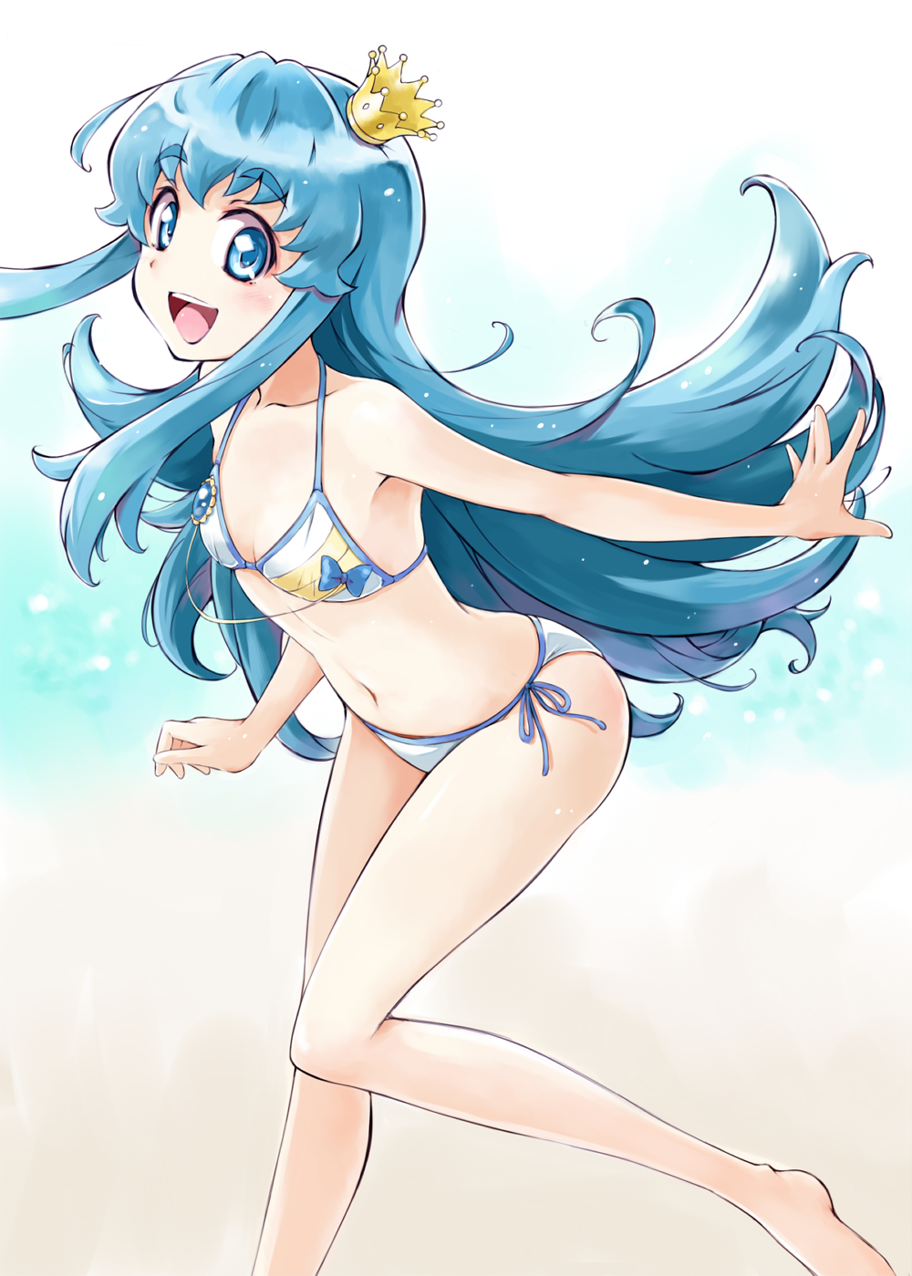 bikini happinesscharge_precure! precure satogo shirayuki_hime_(precure) swimsuits