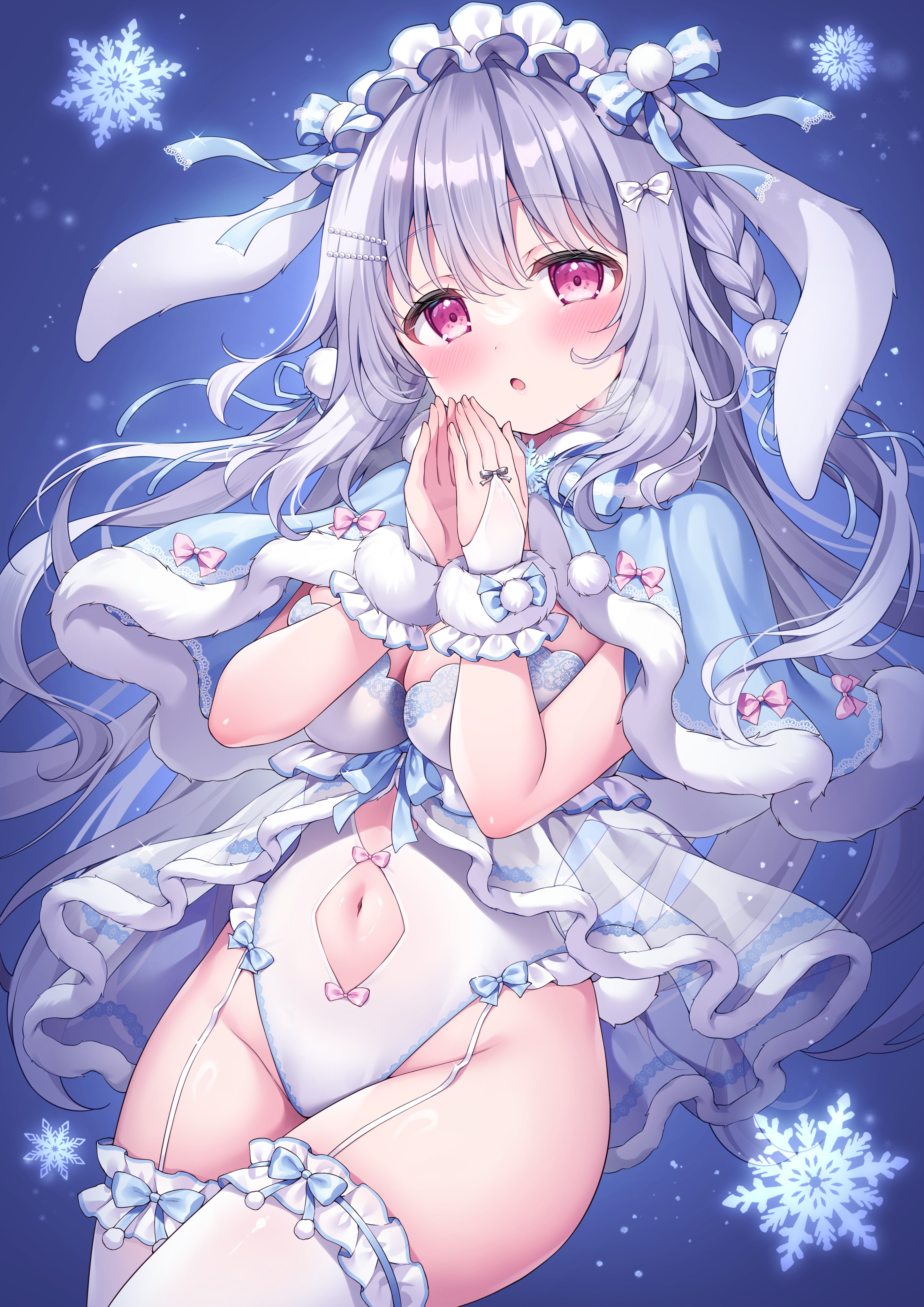 animal_ears bunny_ears bunny_girl garter lolita_fashion see_through siooooono stockings tail thighhighs