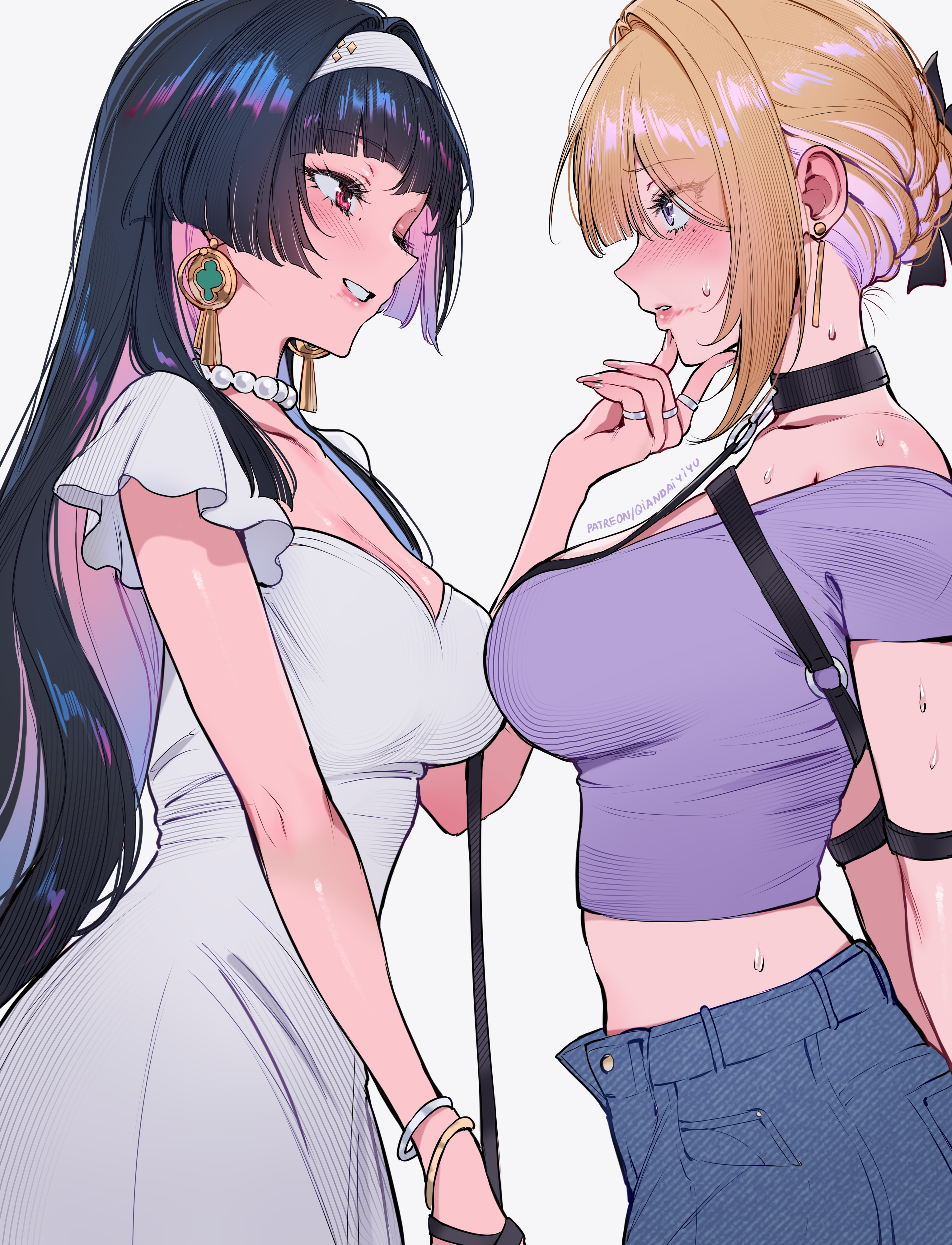 astra_yao bondage dress evelyn_chevalier qiandaiyiyu wet yuri zenless_zone_zero