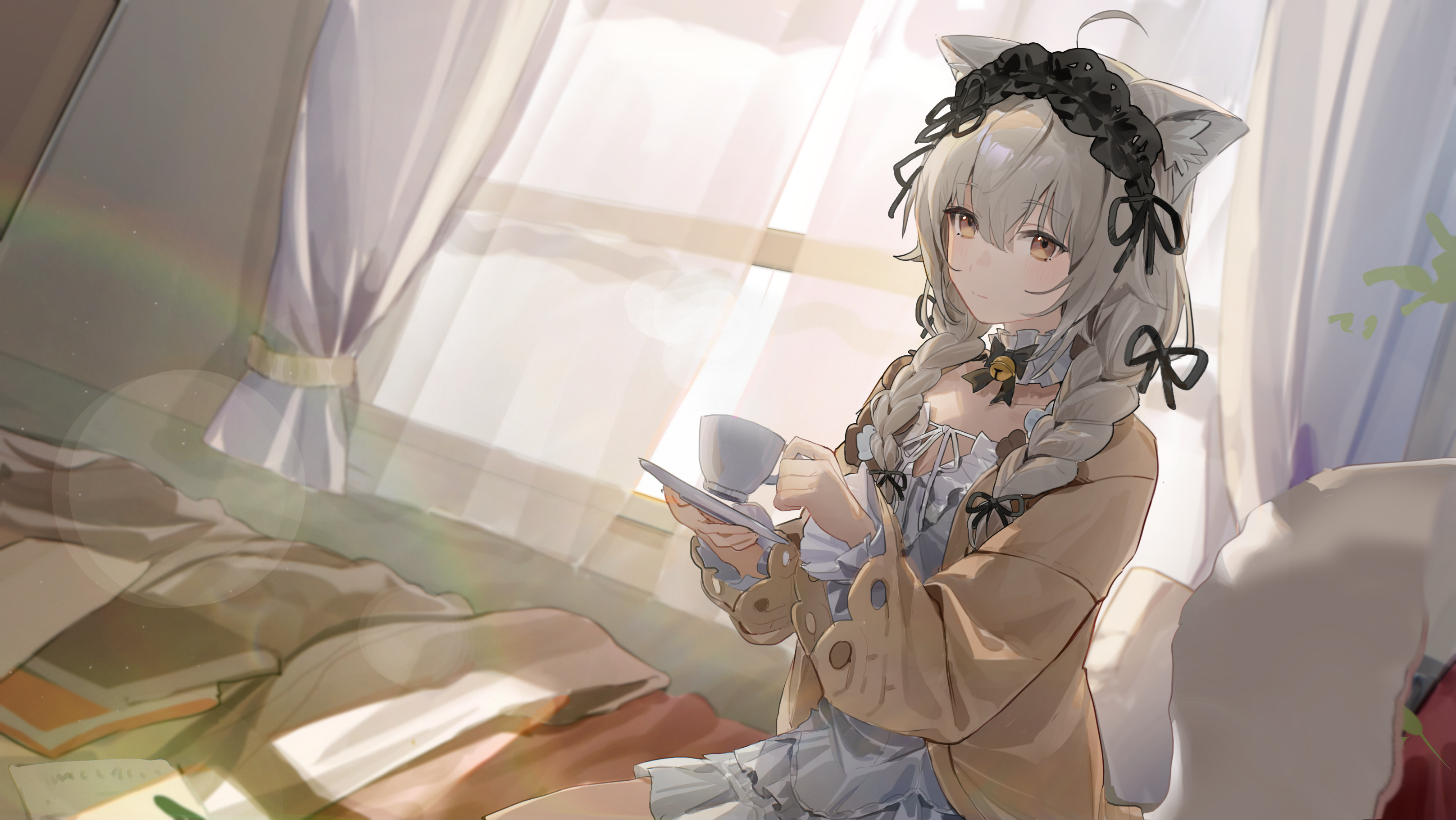 animal_ears flatshi indie_virtual_youtuber nekomimi pajama sofieru tail