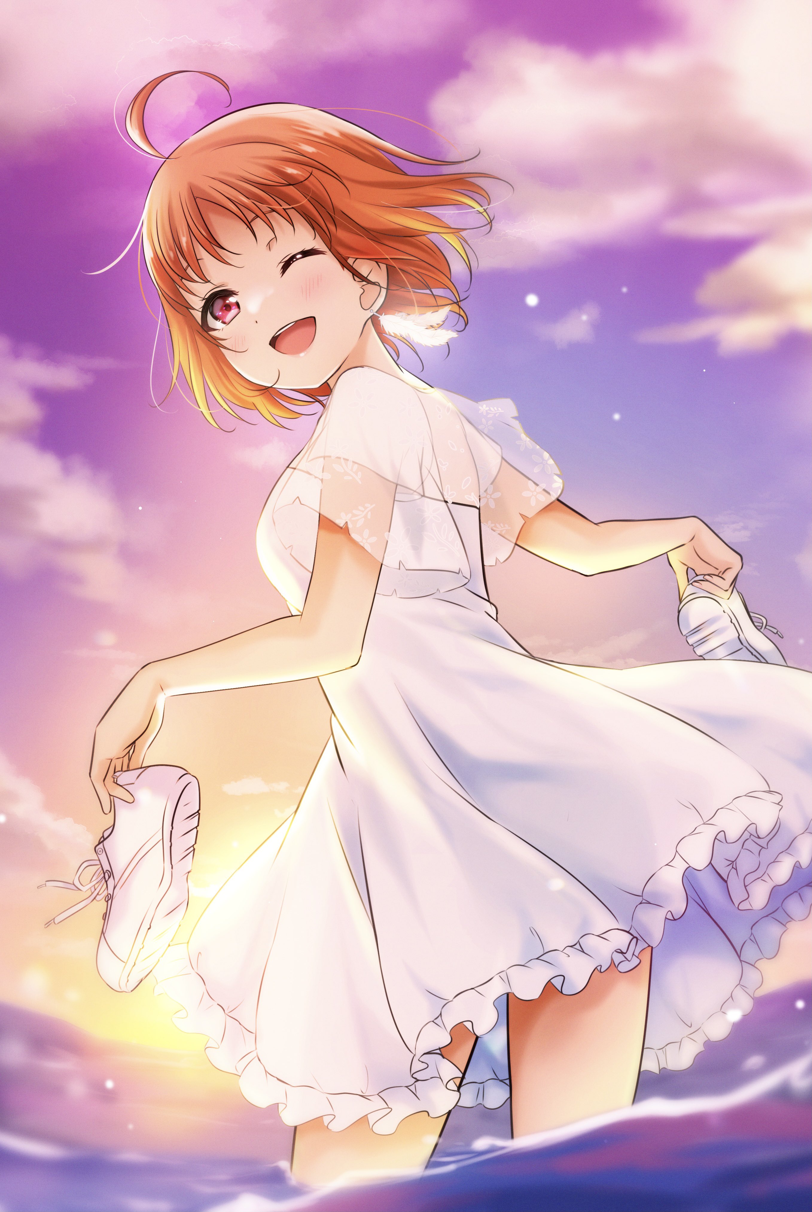 chimaki (fuyuu310) love live! sunshine!! takami chika dress see through ...