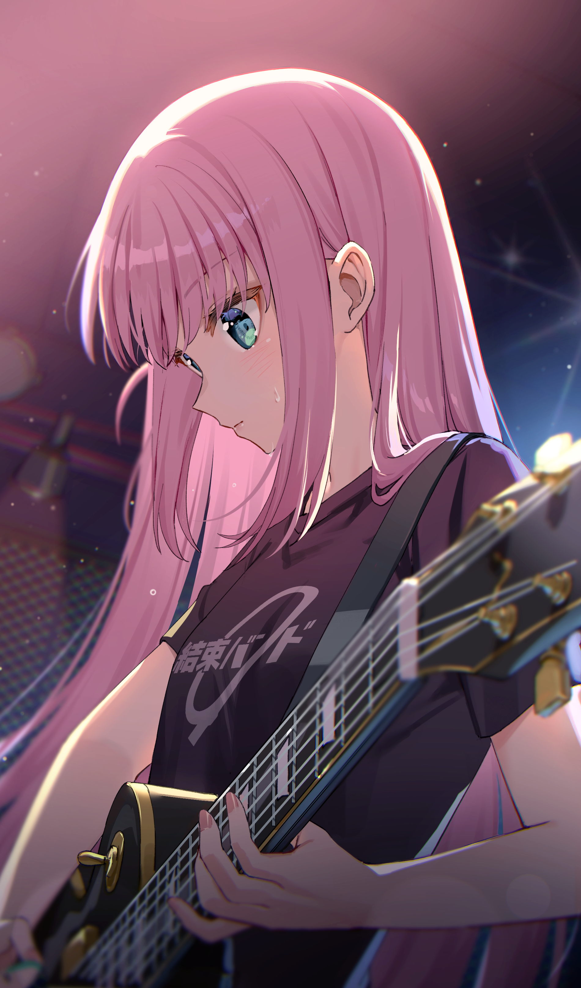 bocchi_the_rock! gotou_hitori guitar rosuuri uniform