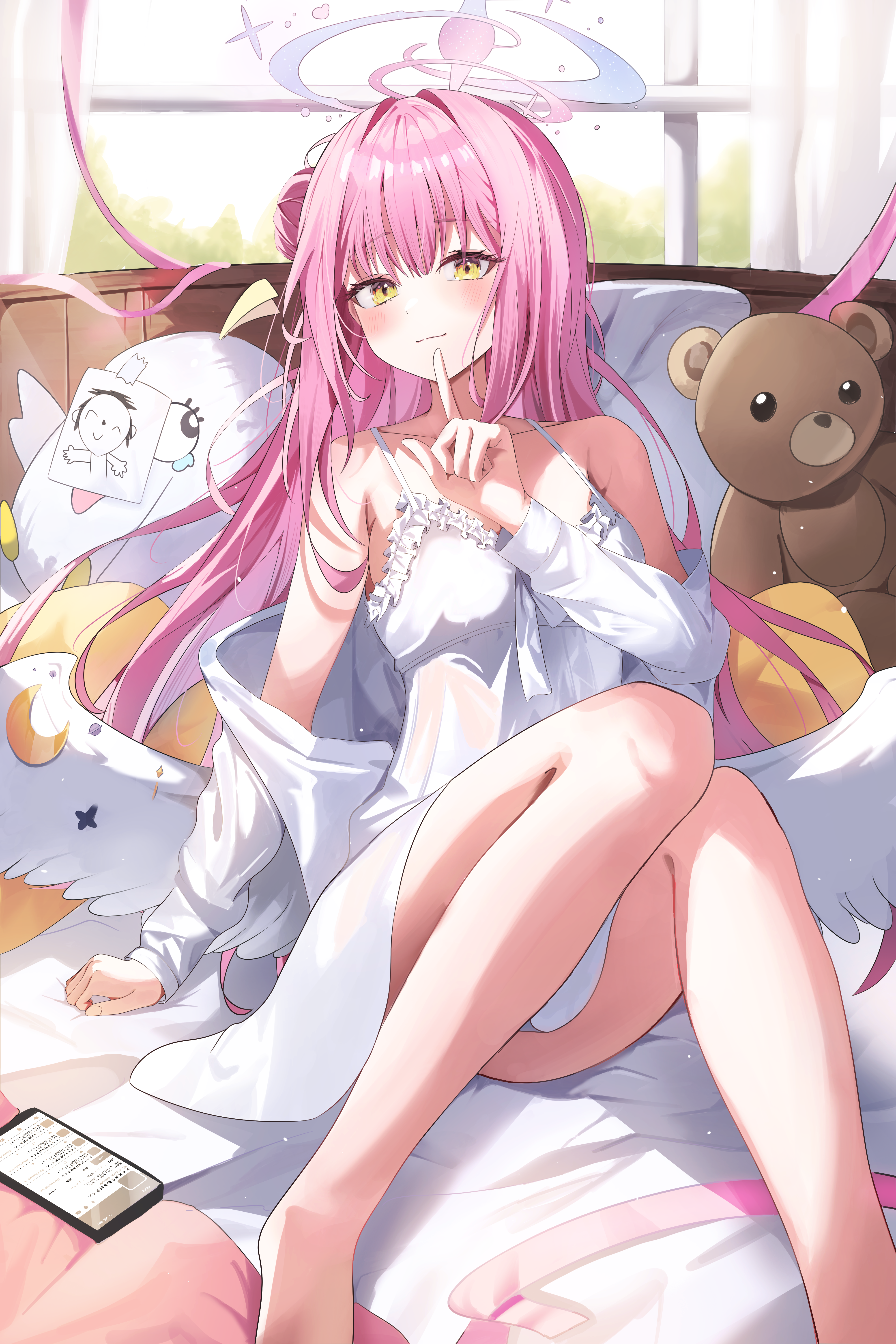 angel blue_archive kkubuk92 lingerie misono_mika see_through skirt_lift wings