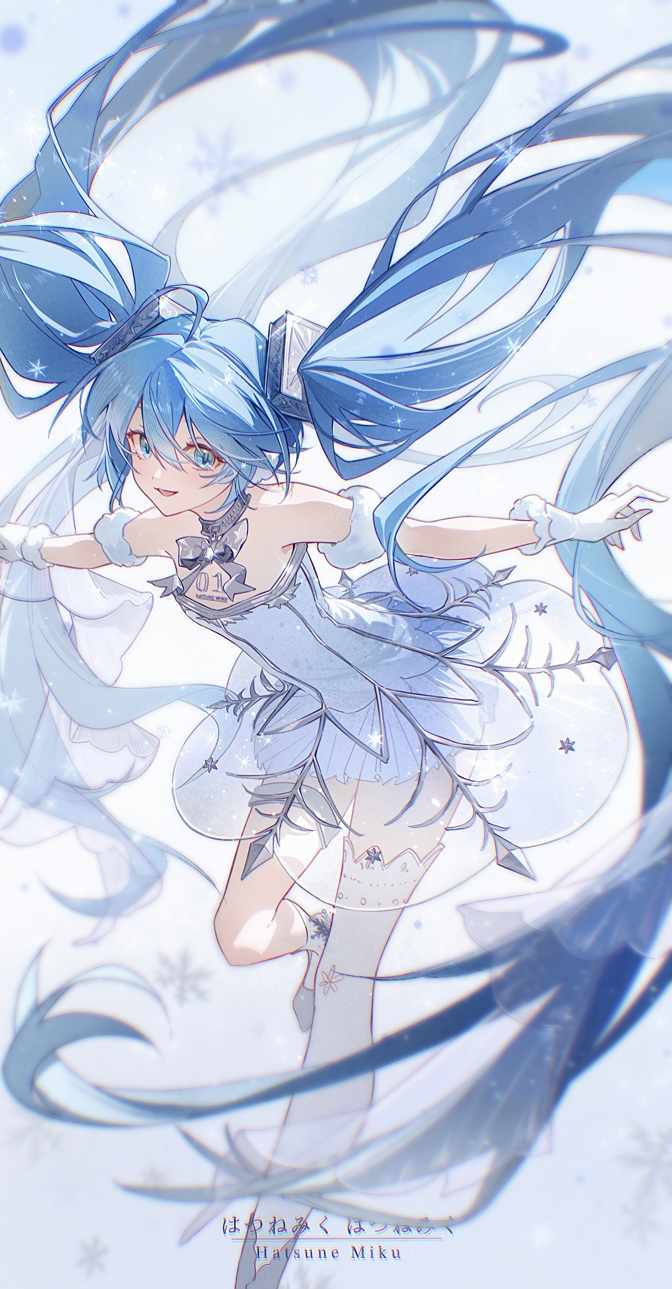 cloudyman dress garter gramophone_miku hatsune_miku no_bra see_through tattoo thighhighs vocaloid