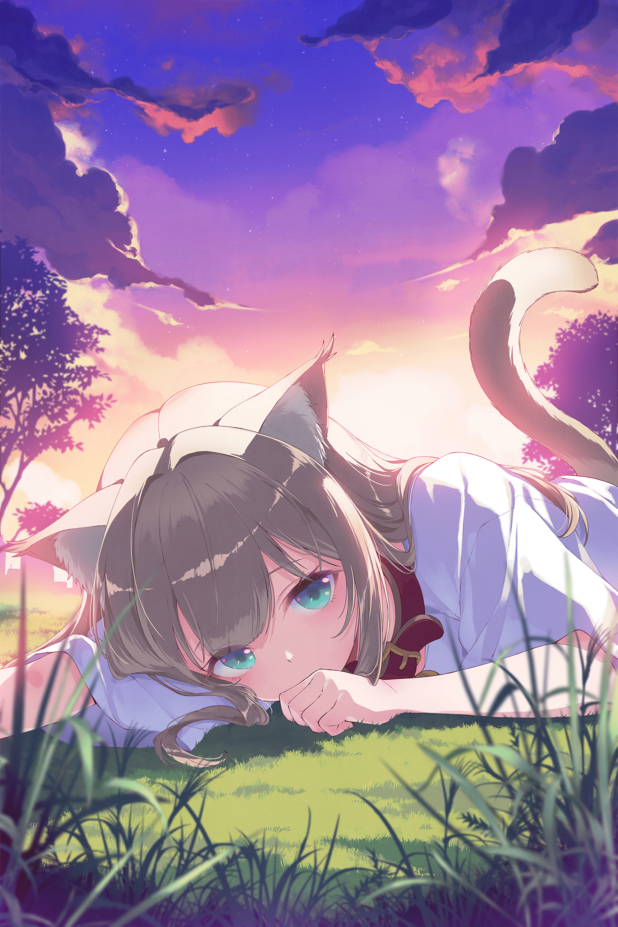 40hara animal_ears kinako_(40hara) nekomimi tail