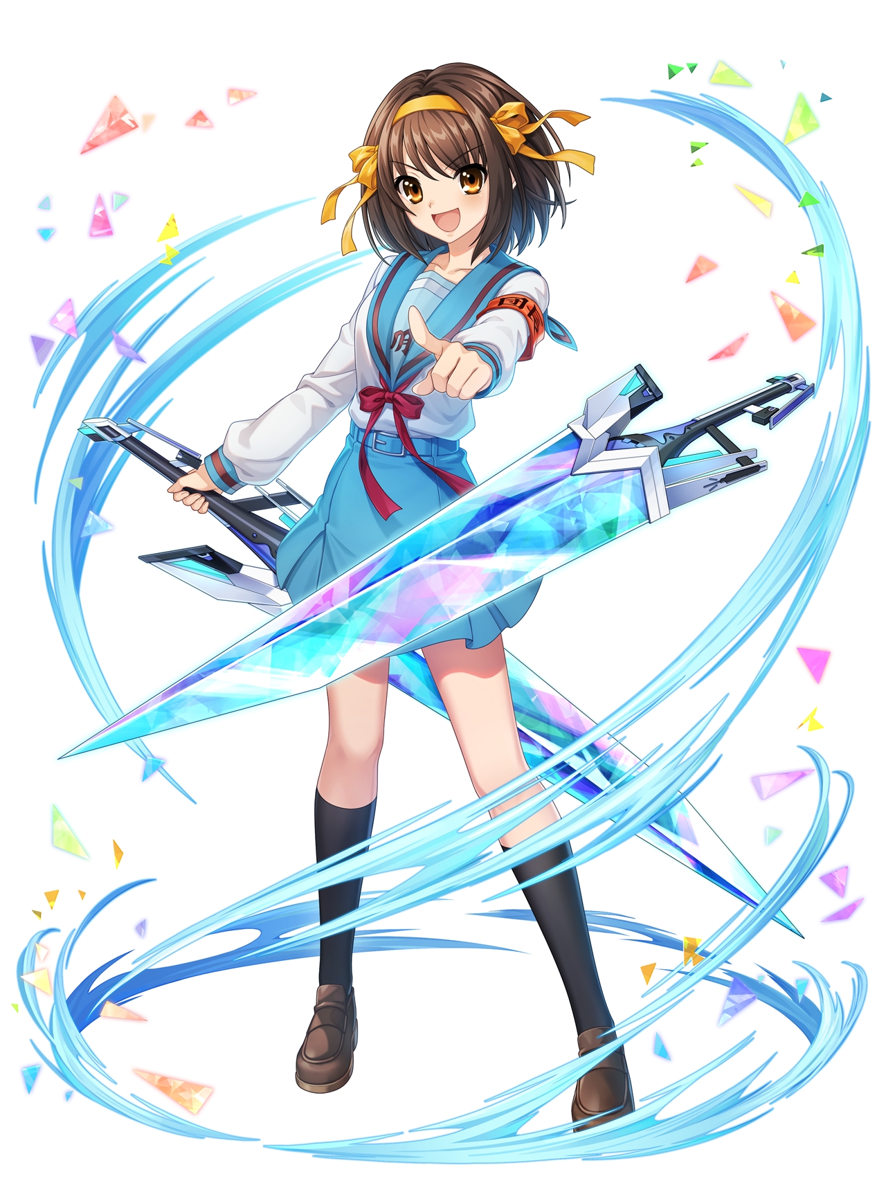 mahou_tsukai_to_kuroneko_no_wiz seifuku suzumiya_haruhi suzumiya_haruhi_no_yuuutsu sword tagme