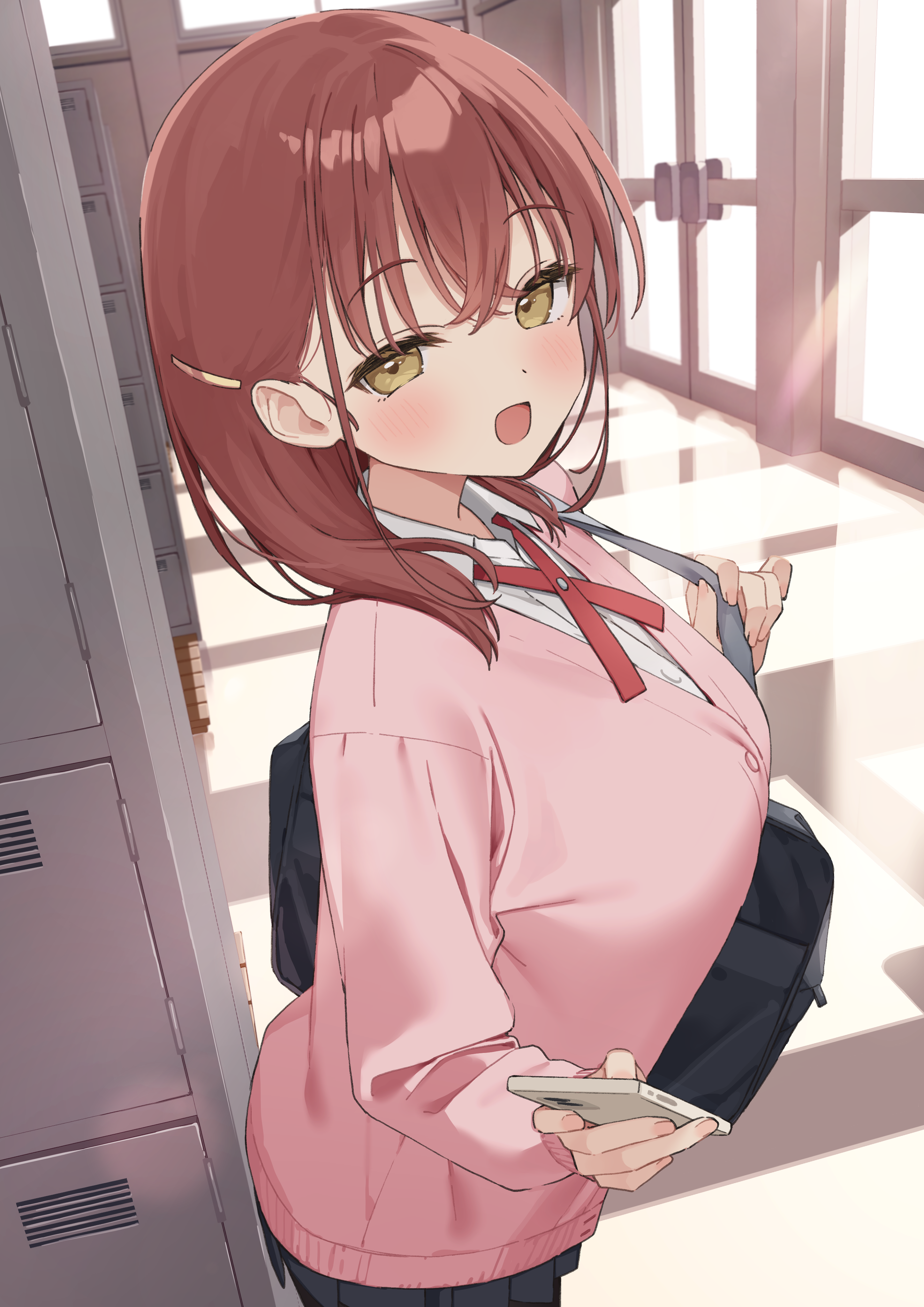 akari_(muninshiki) muninshiki pantyhose seifuku sweater