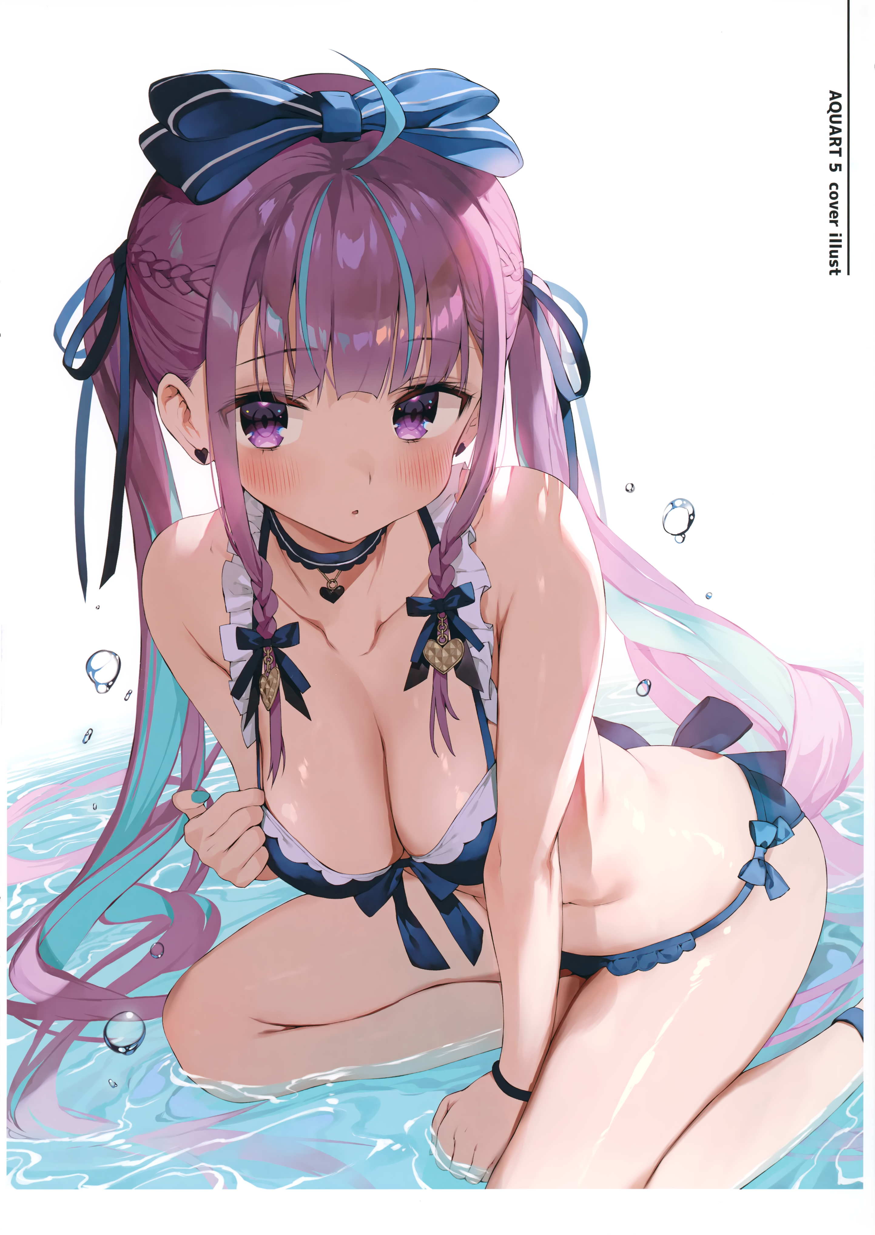 bikini gaou hololive minato_aqua swimsuits wet