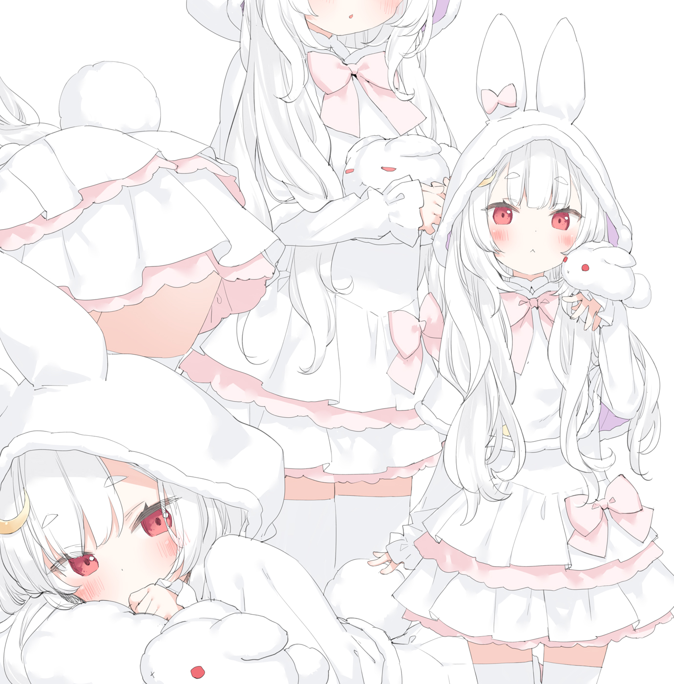 animal_ears bunny_ears kani_biimu tail thighhighs