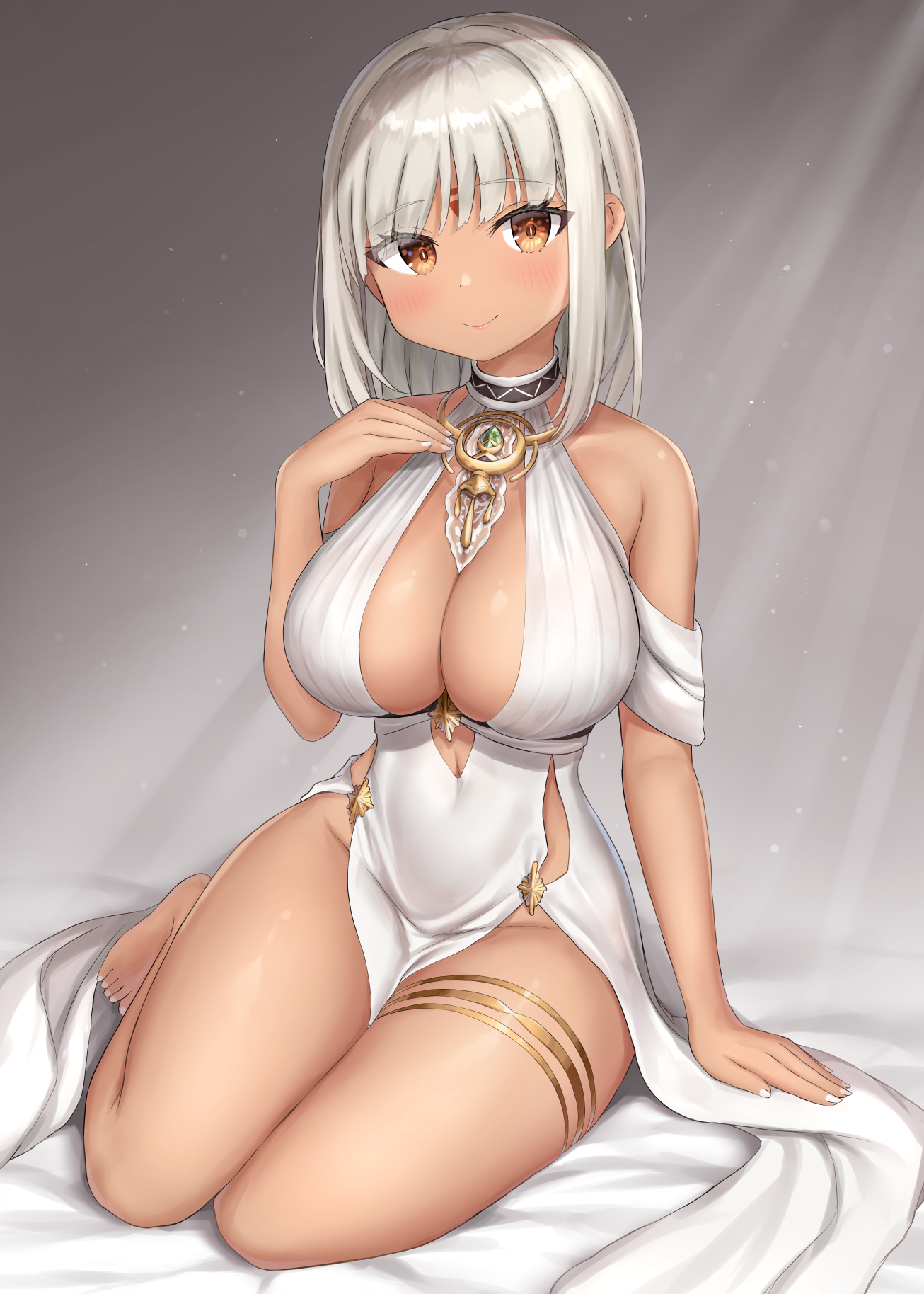 azur_lane dress garter massachusetts_(azur_lane) nezumi7983 no_bra