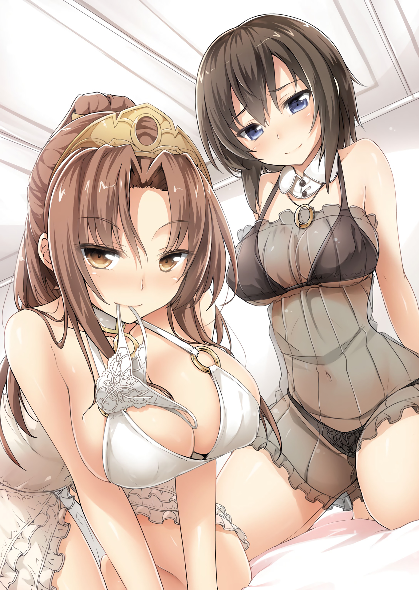 bra breast_hold cleavage lingerie oozora_itsuki pantsu see_through