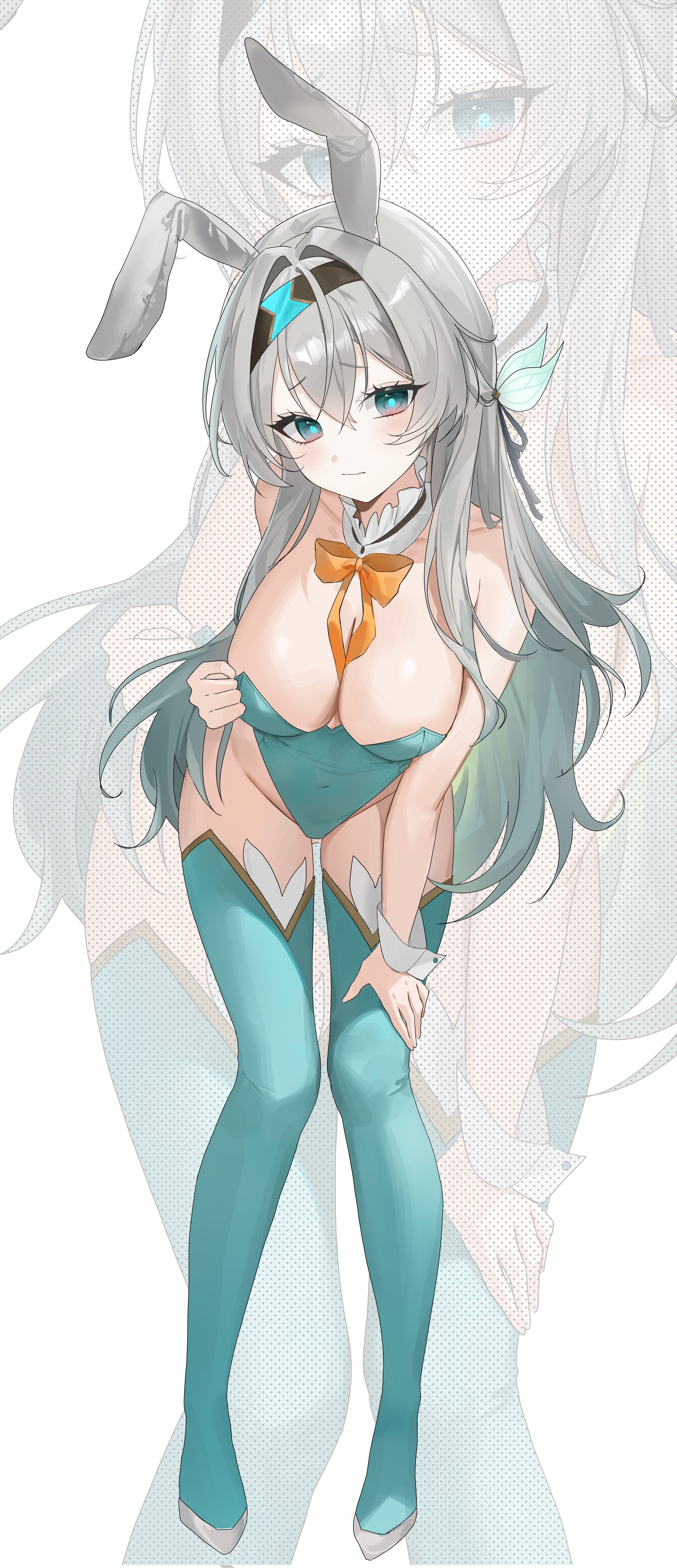 animal_ears bunny_ears bunny_girl firefly honkai:_star_rail no_bra pibag thighhighs