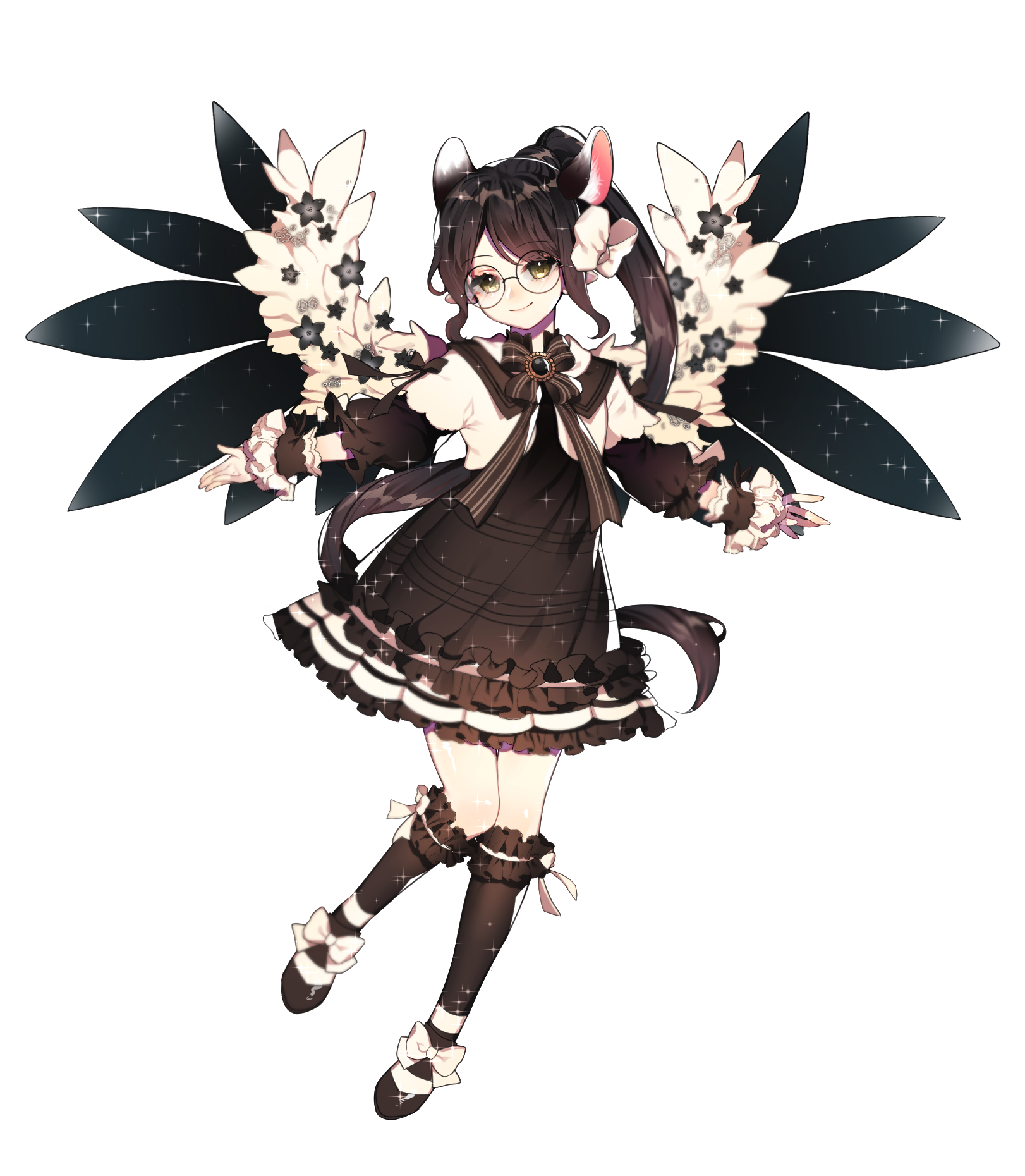 animal_ears dress mabinogi megane rimsuk wings