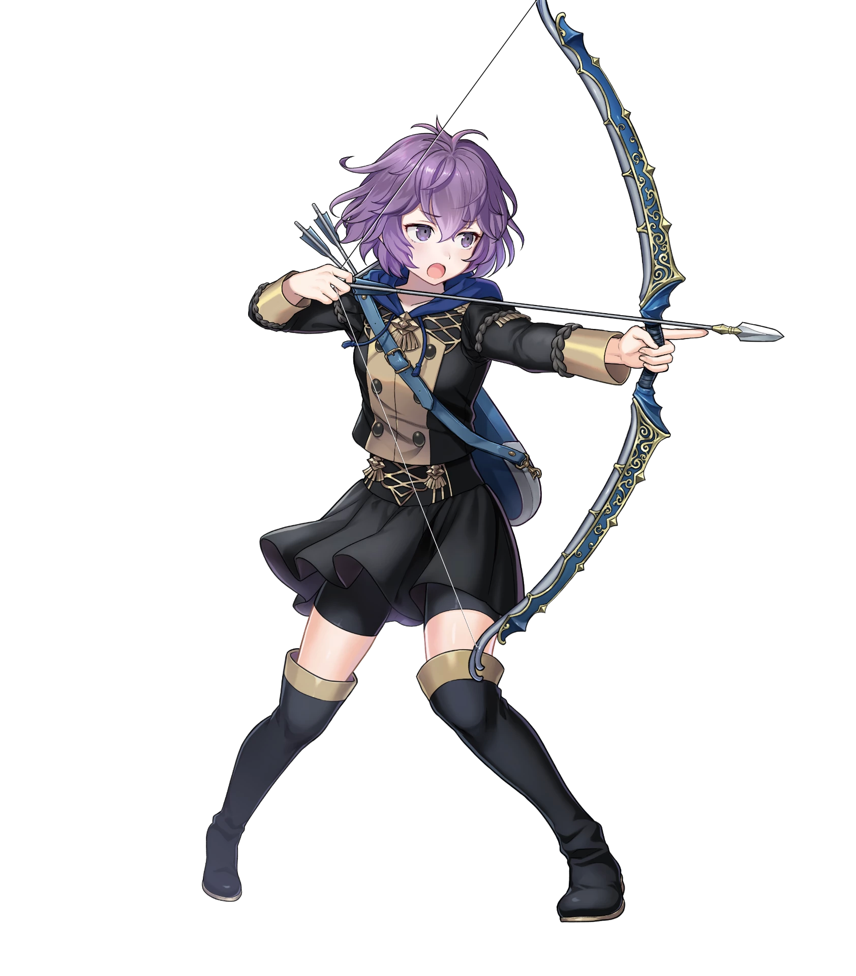 bernadetta bike_shorts duplicate fire_emblem fire_emblem_heroes fire_emblem_three_houses heels nekomochi_(exys) nintendo thighhighs uniform weapon