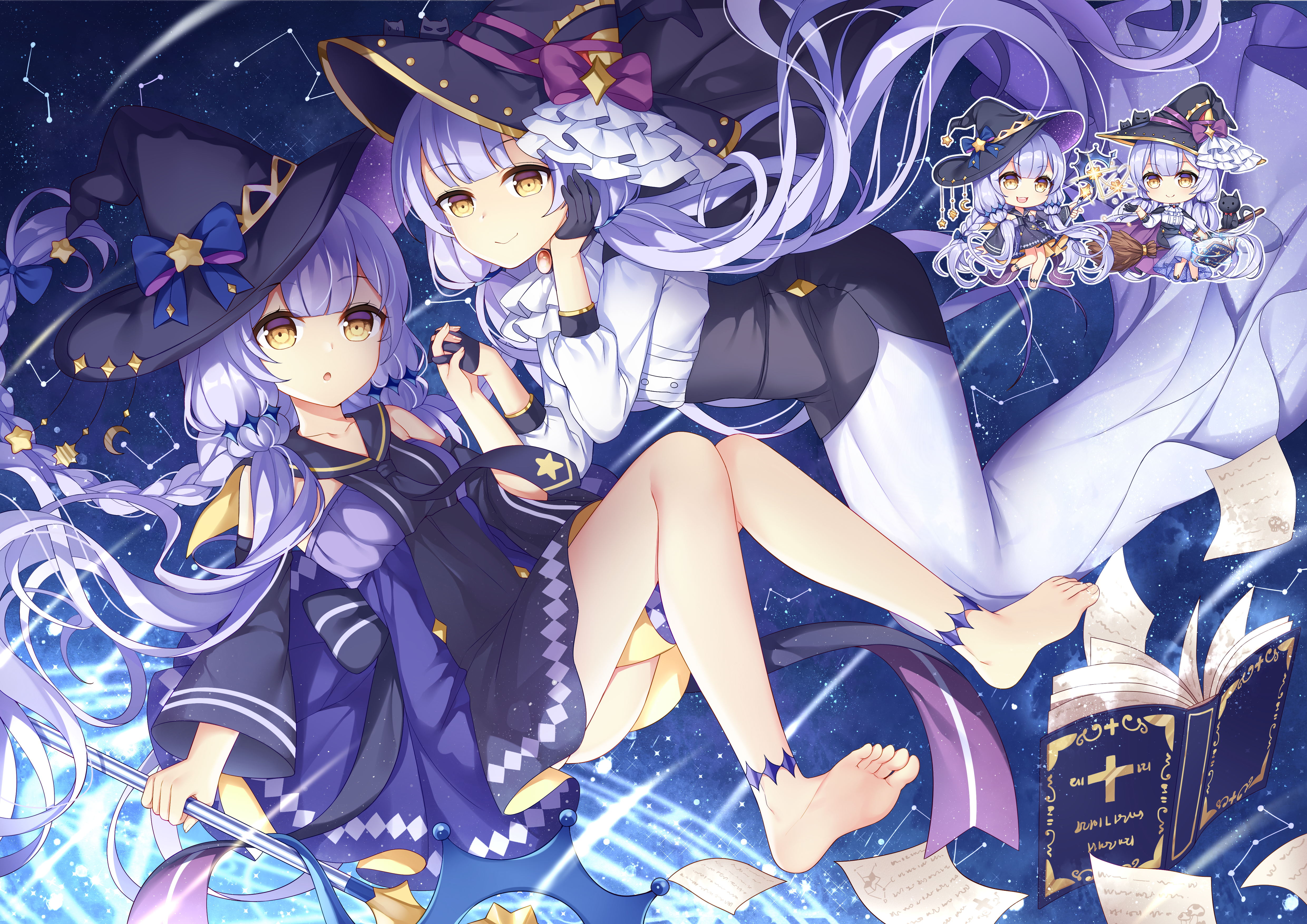 chibi chuor_(chuochuoi) dress skirt_lift stardust_(vocaloid) vocaloid weapon witch