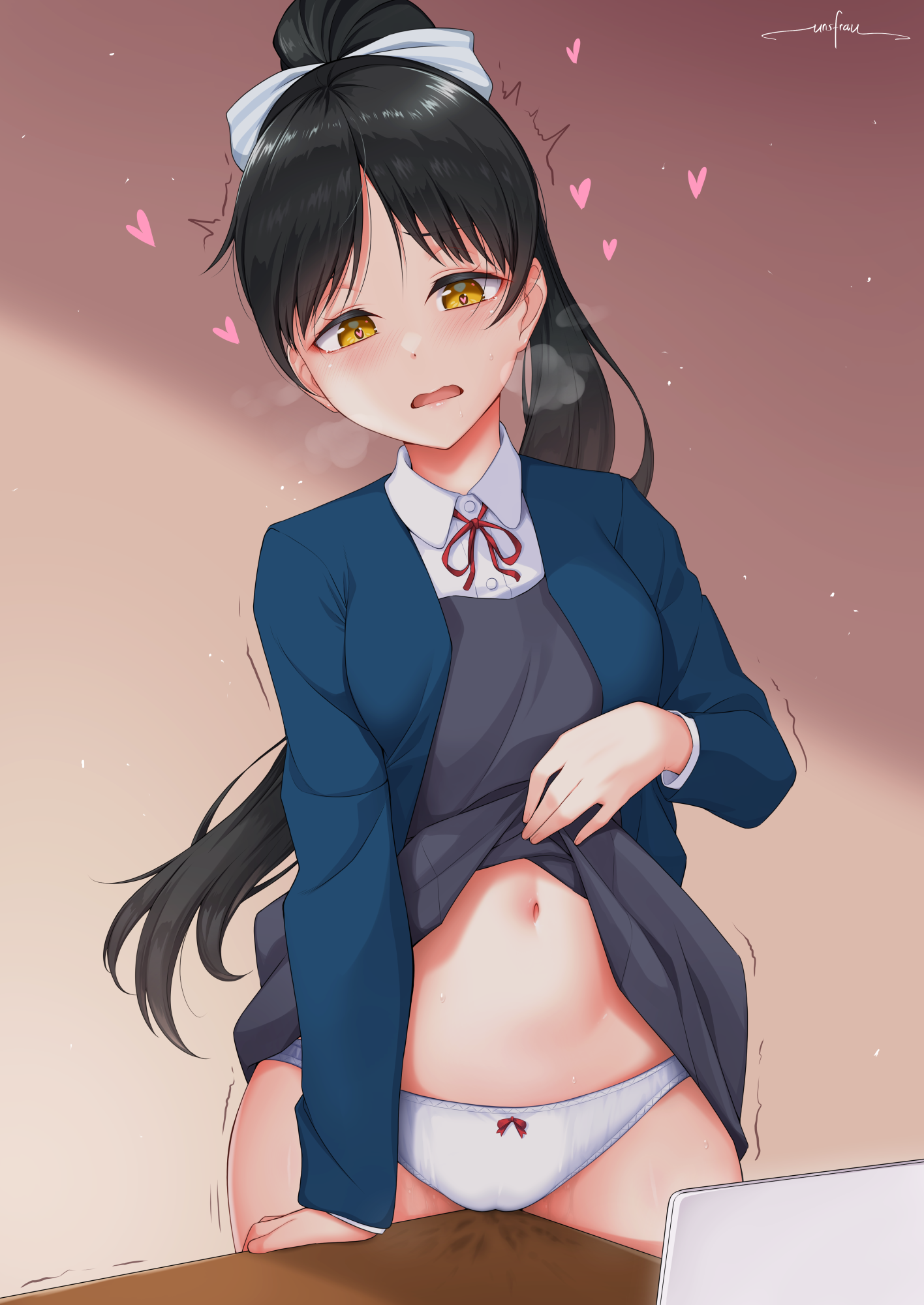 cameltoe hazuki_ren love_live!_(series) love_live!_superstar!! masturbation pantsu seifuku skirt_lift unsfrau