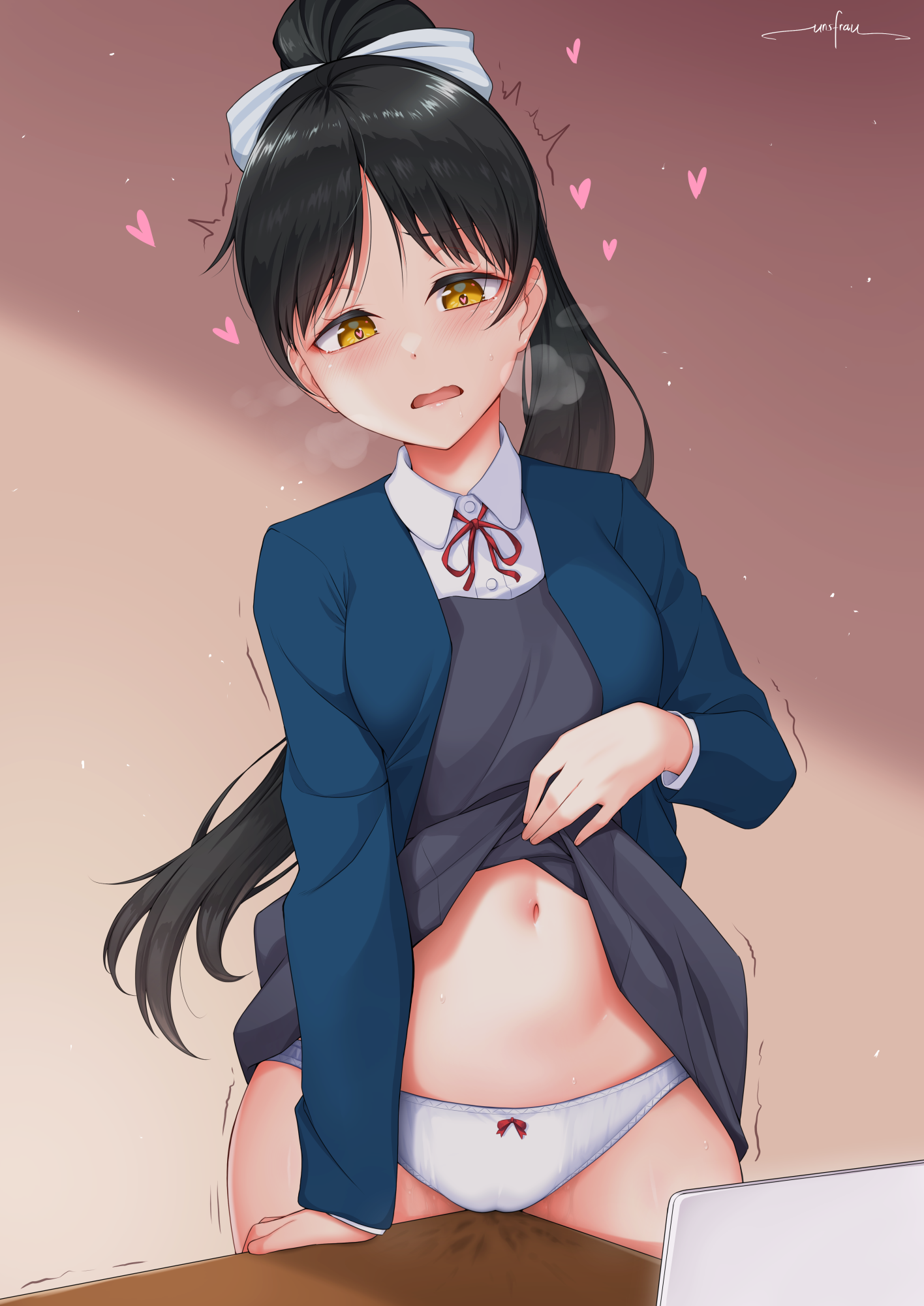 cameltoe hazuki_ren love_live!_superstar!! masturbation pantsu seifuku skirt_lift unsfrau