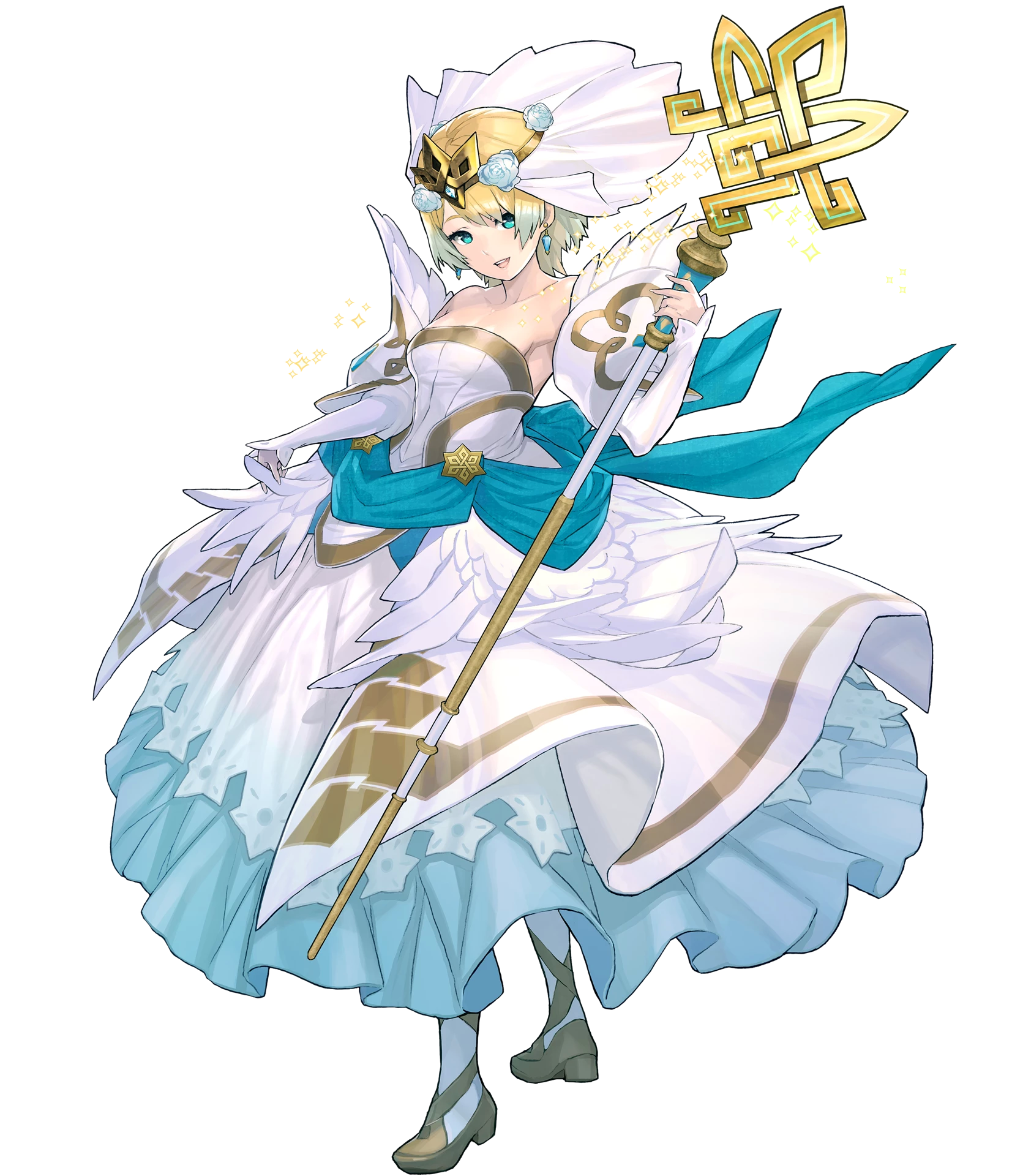 dress fire_emblem fire_emblem_heroes fjorm_(fire_emblem) heels maeshima_shigeki nintendo transparent_png weapon wedding_dress