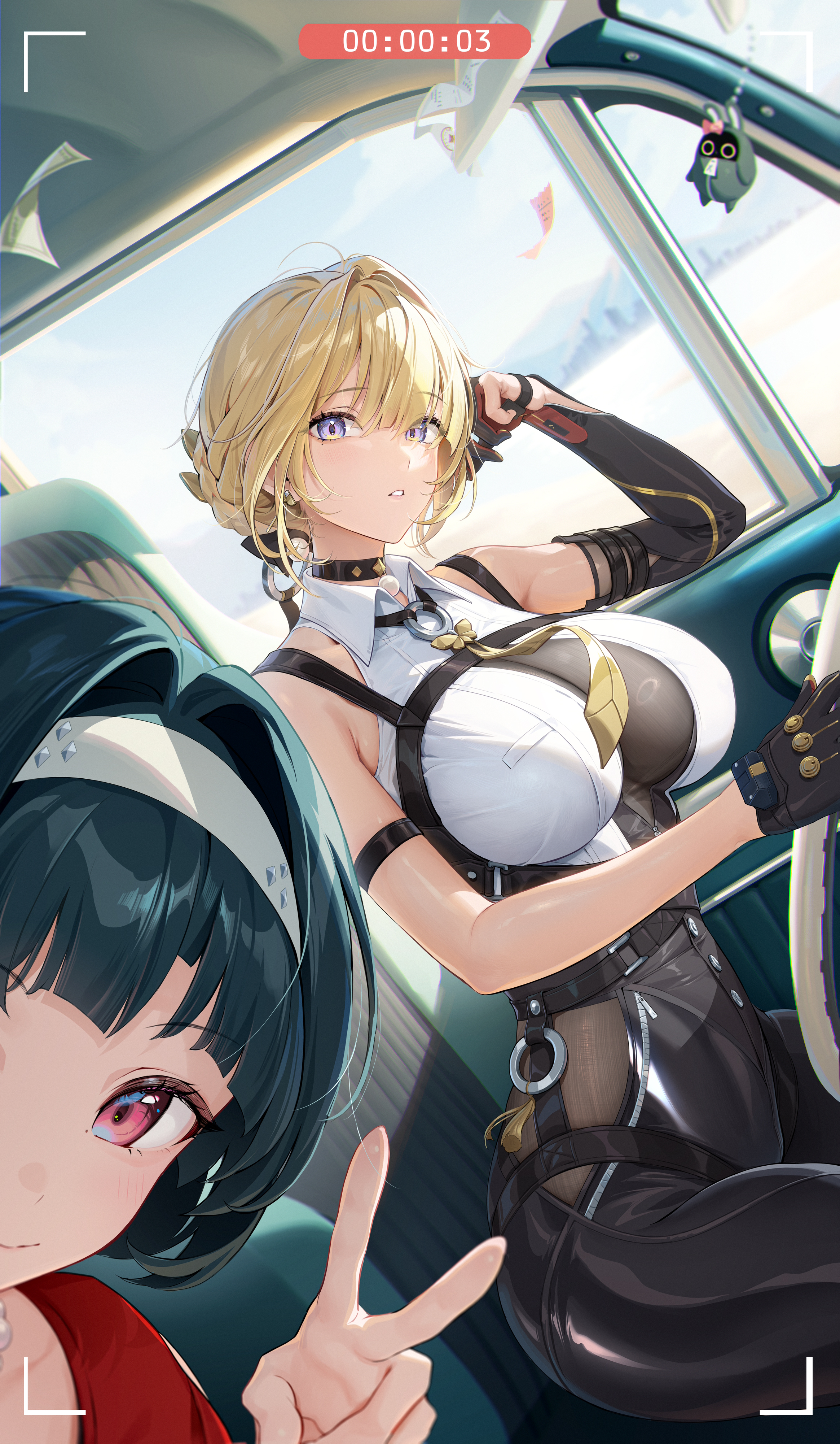 astra_yao evelyn_chevalier houkisei no_bra see_through selfie zenless_zone_zero