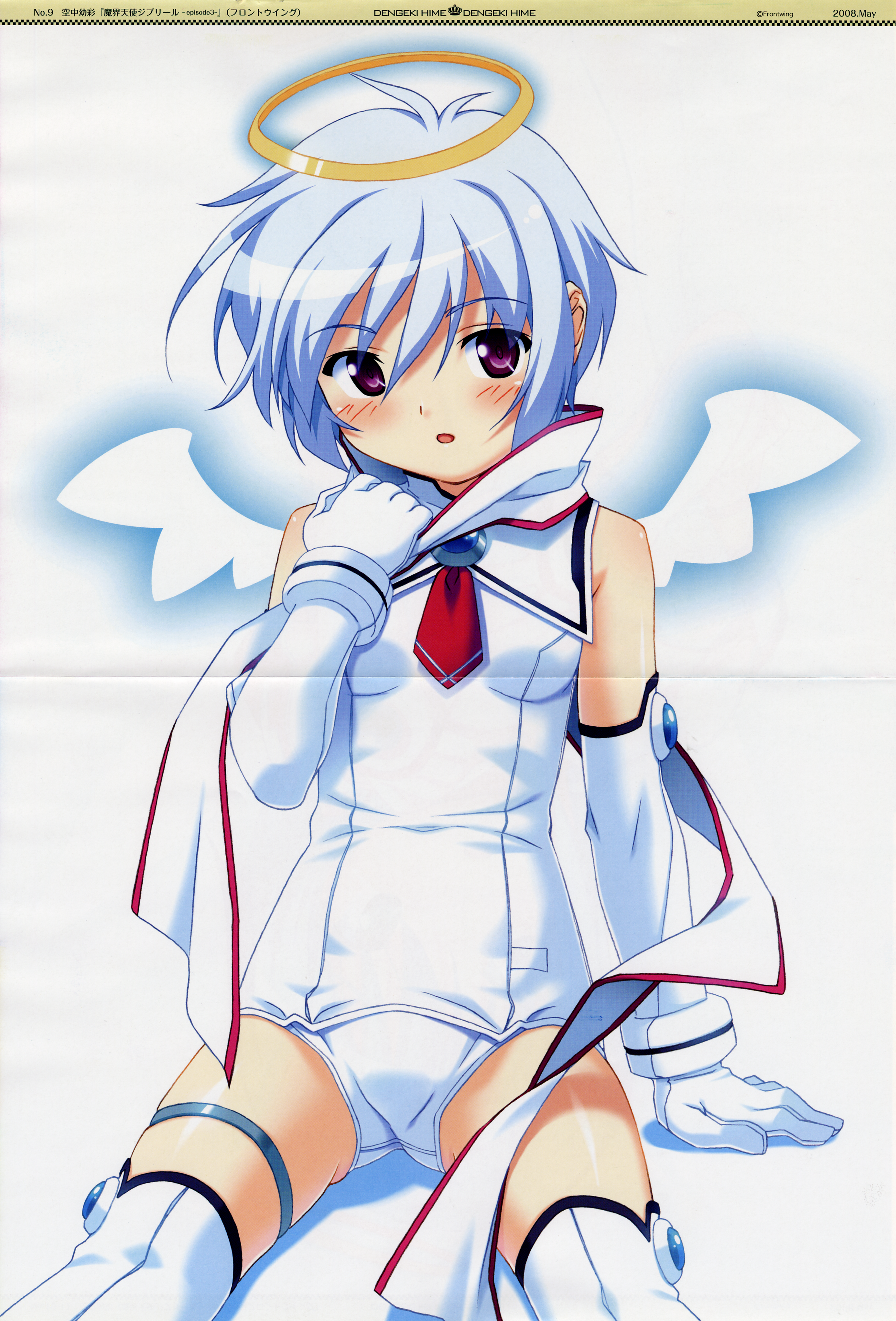 angel crease djibril_zero front_wing garter jinno_nagi kuuchuu_yousai makai_tenshi_djibril makai_tenshi_djibril_3 school_swimsuit swimsuits thighhighs wings