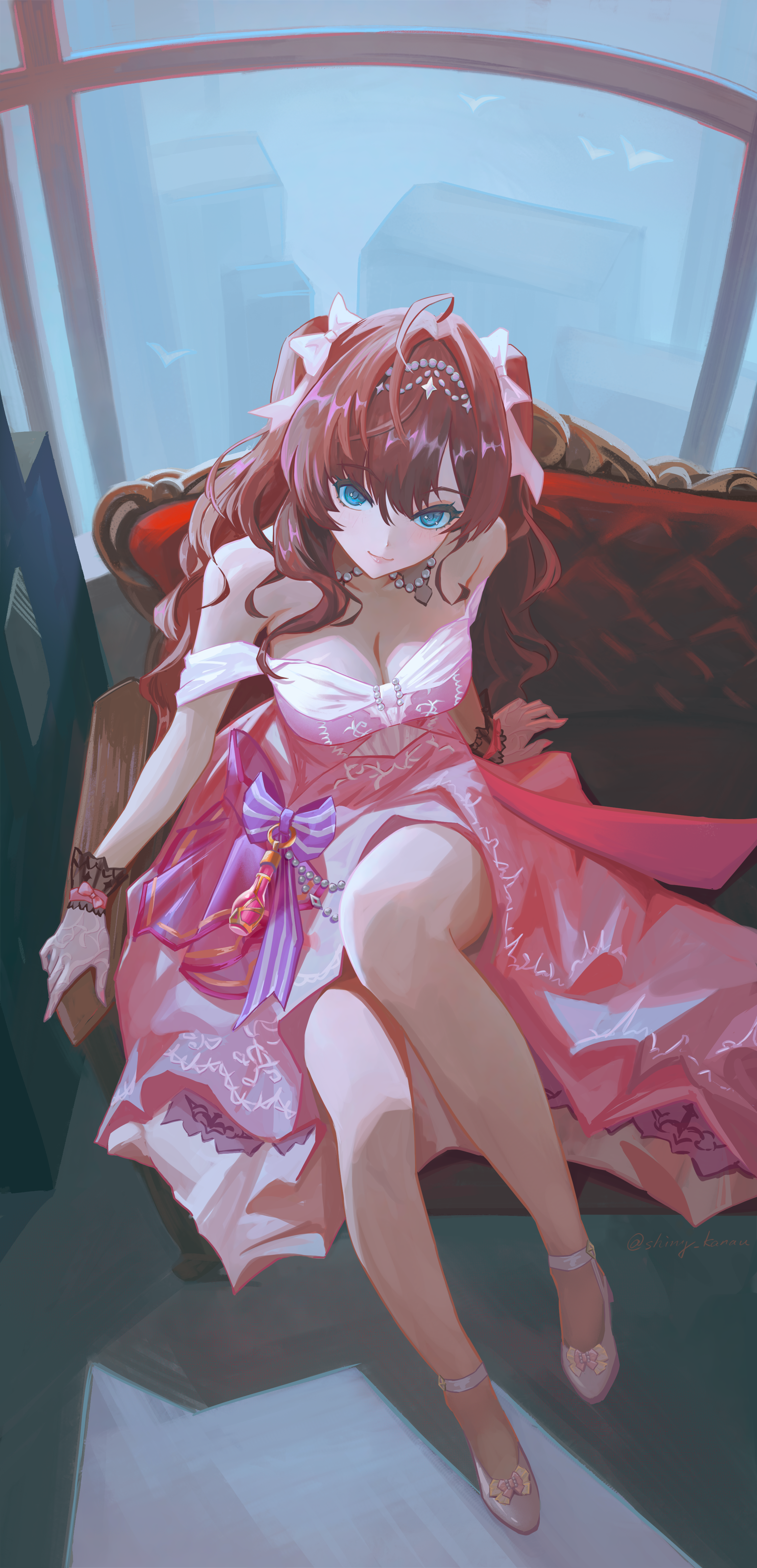 dress ichinose_shiki no_bra qingli_ye skirt_lift the_idolm@ster the_idolm@ster_cinderella_girls