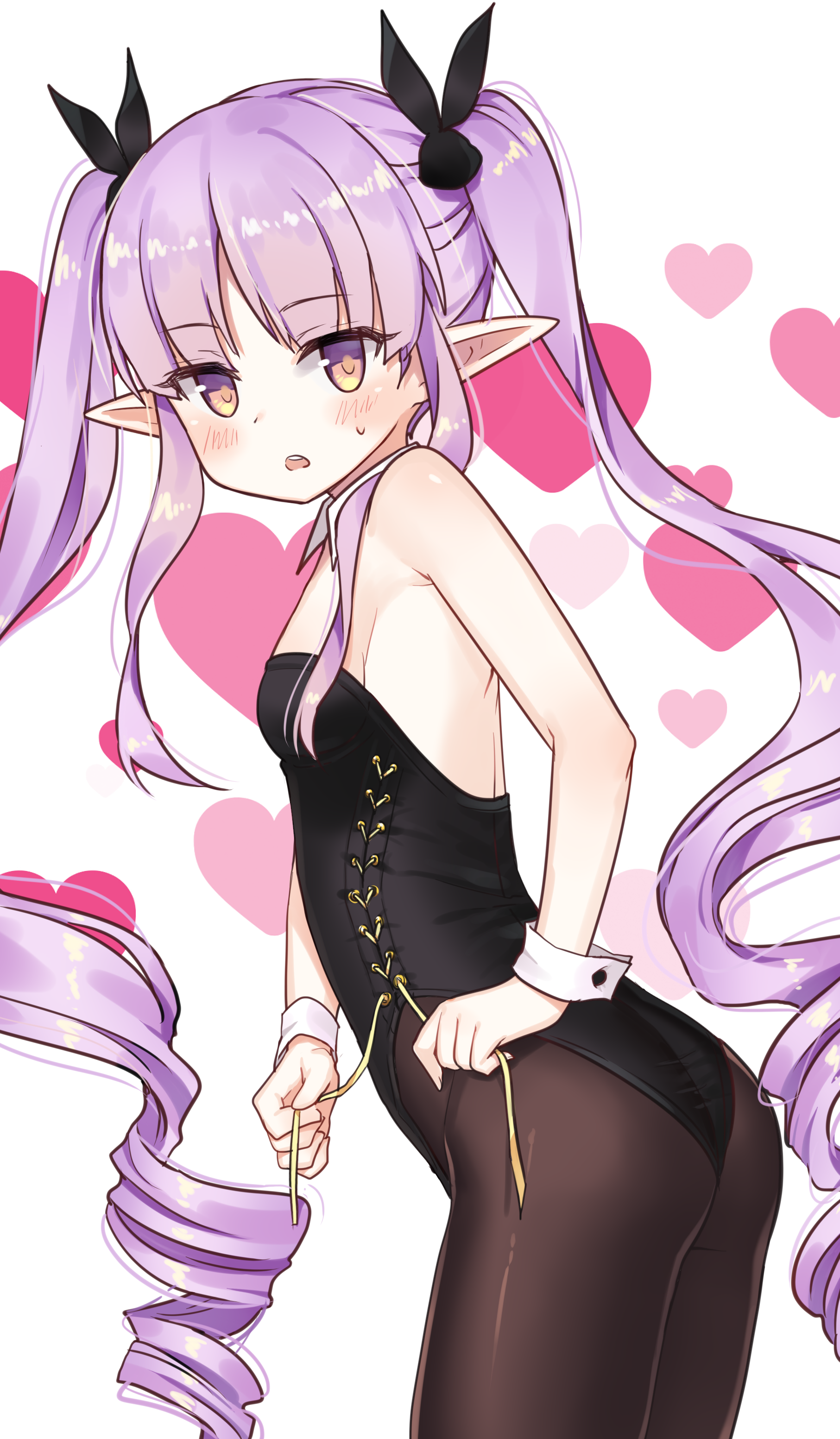 ass goyain hikawa_kyouka no_bra pantyhose pointy_ears princess_connect! princess_connect!_re:dive