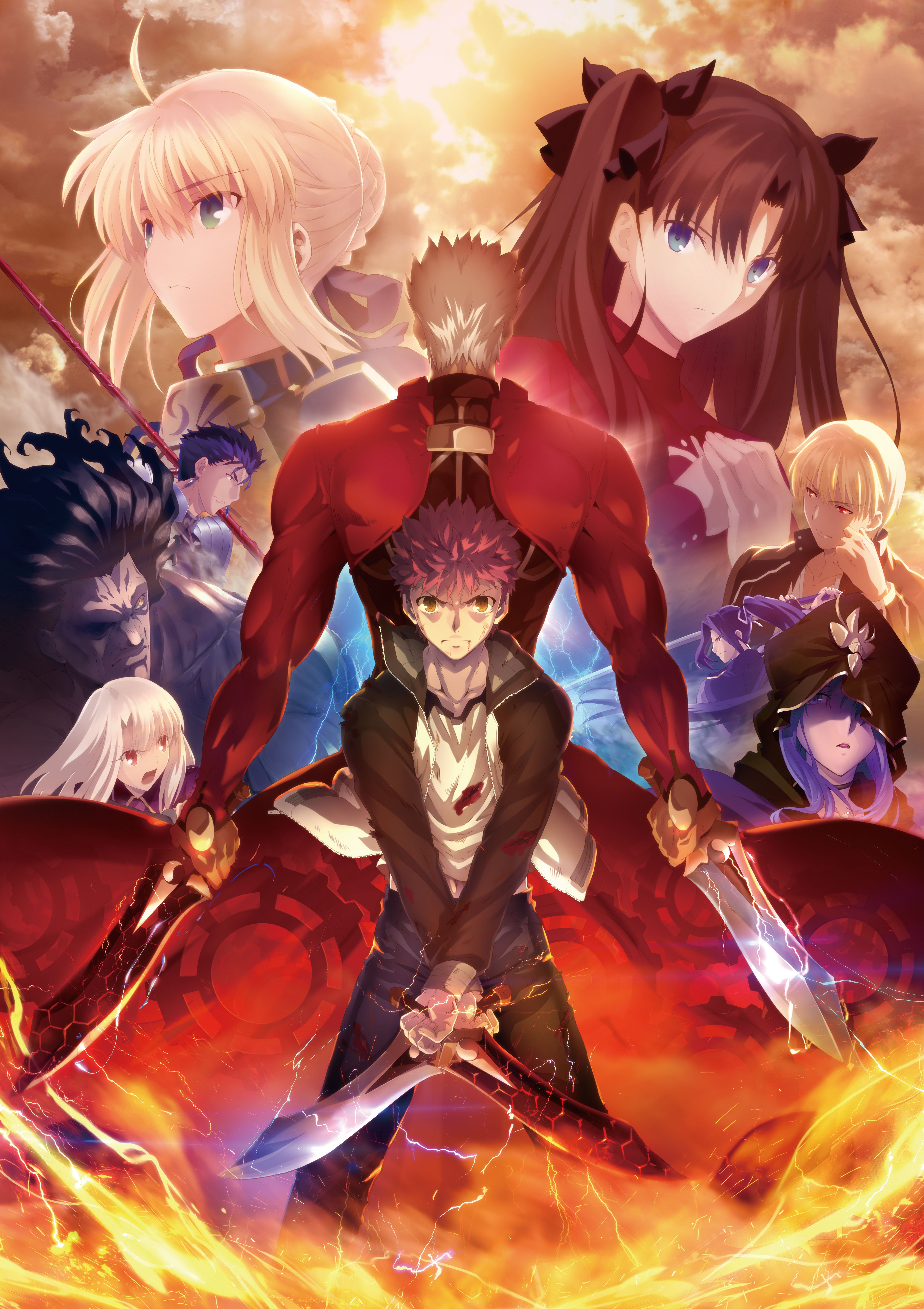archer artoria_pendragon_(fate) assassin_(fsn) berserker caster emiya_shirou fate/stay_night fate/stay_night_unlimited_blade_works gilgamesh_(fate) illyasviel_von_einzbern lancer sword tagme toosaka_rin weapon