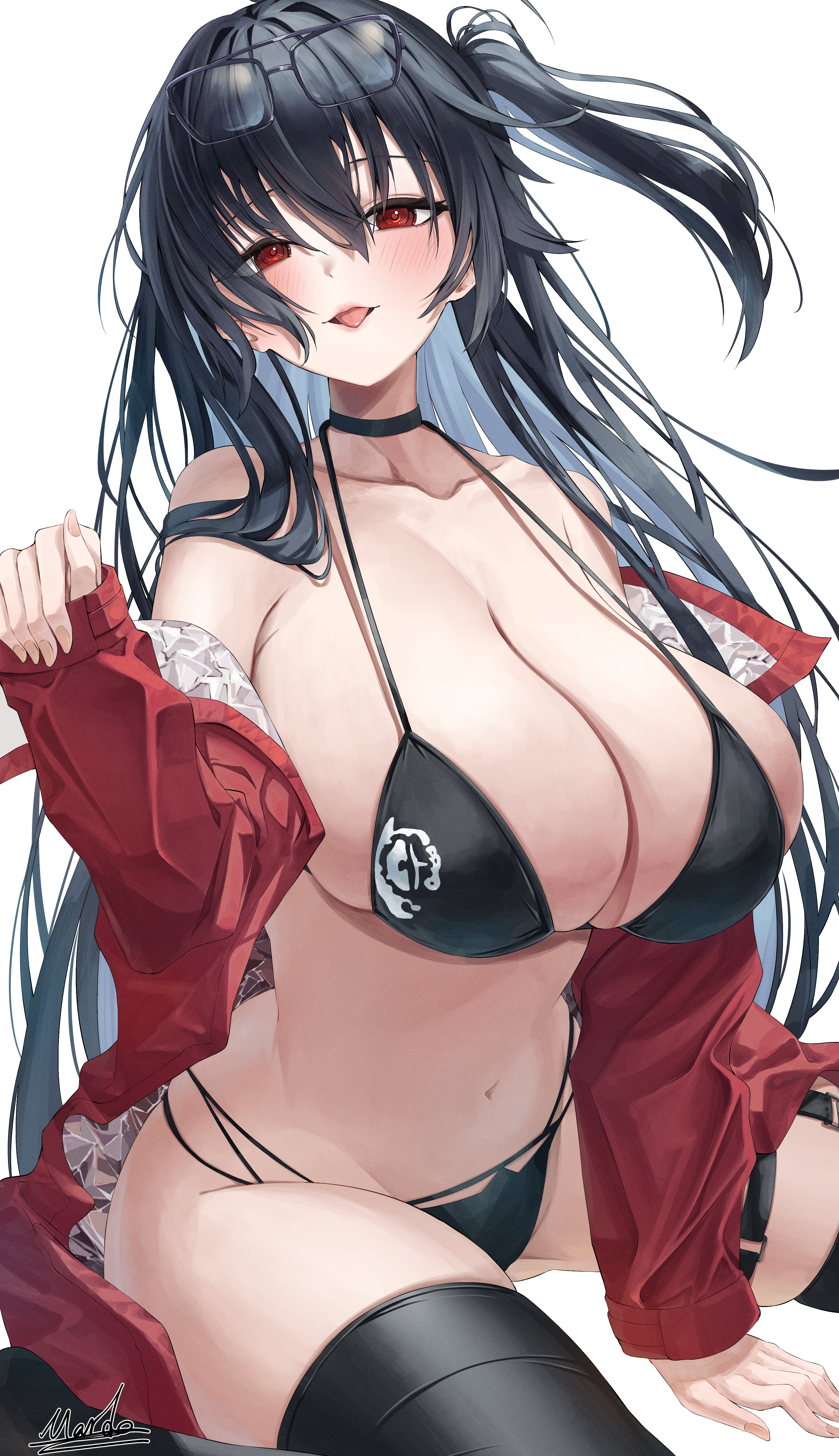 azur_lane bikini megane swimsuits tagme taihou_(azur_lane) thighhighs