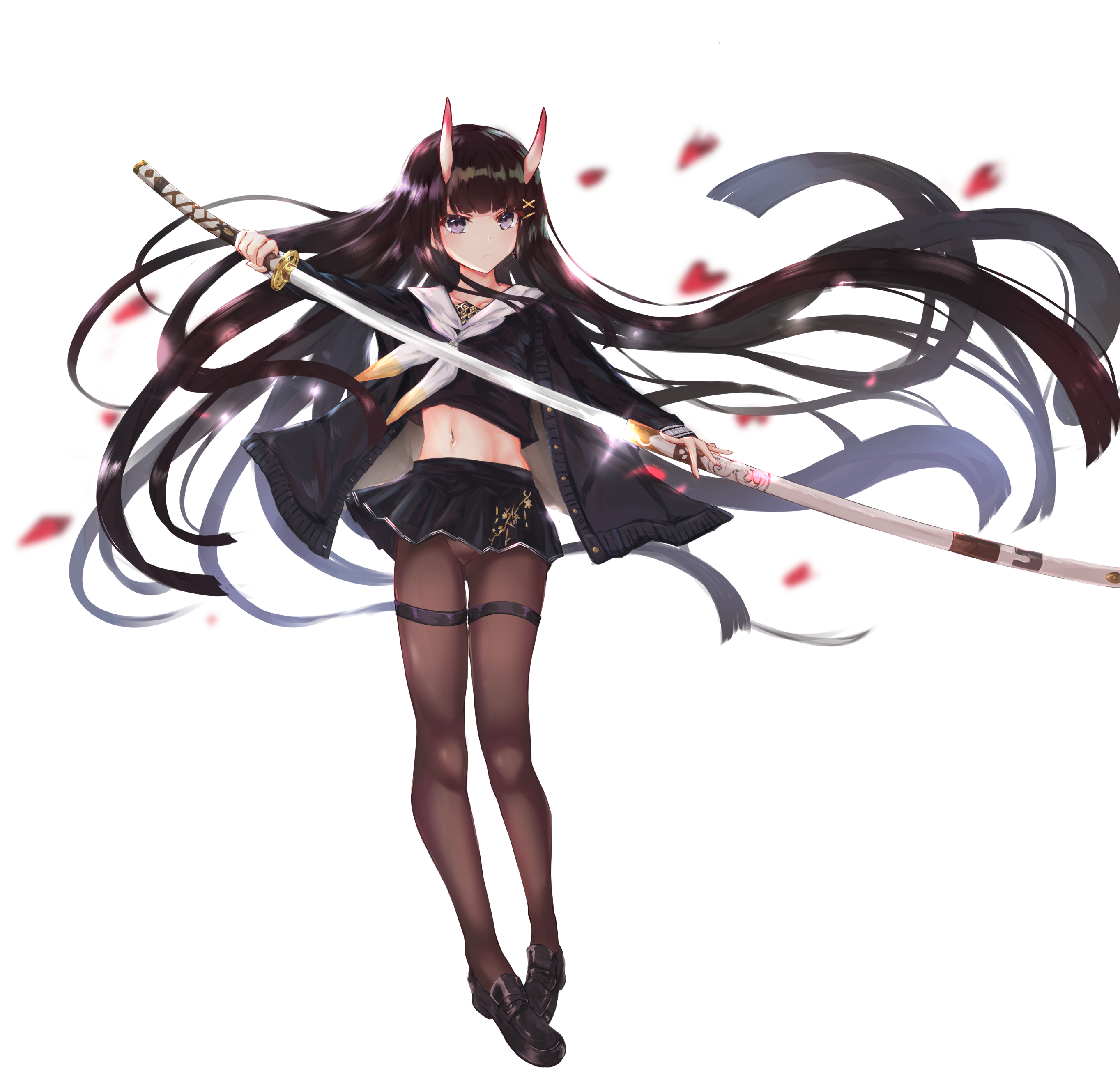 habu rin azur lane noshiro (azur lane) garter horns pantsu pantyhose ...