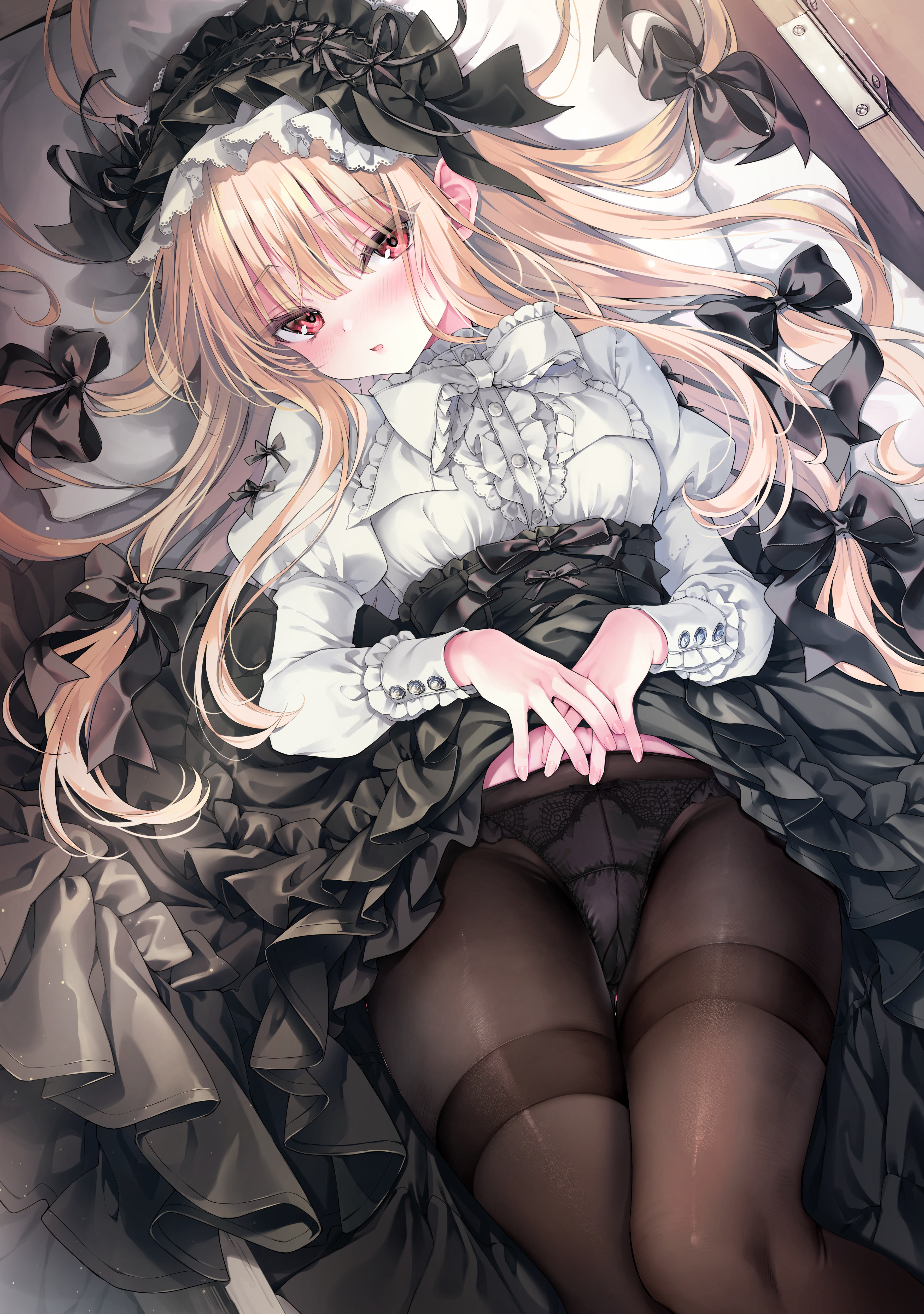 gothic_lolita lolita_fashion pantsu pantyhose rubi-sama see_through skirt_lift