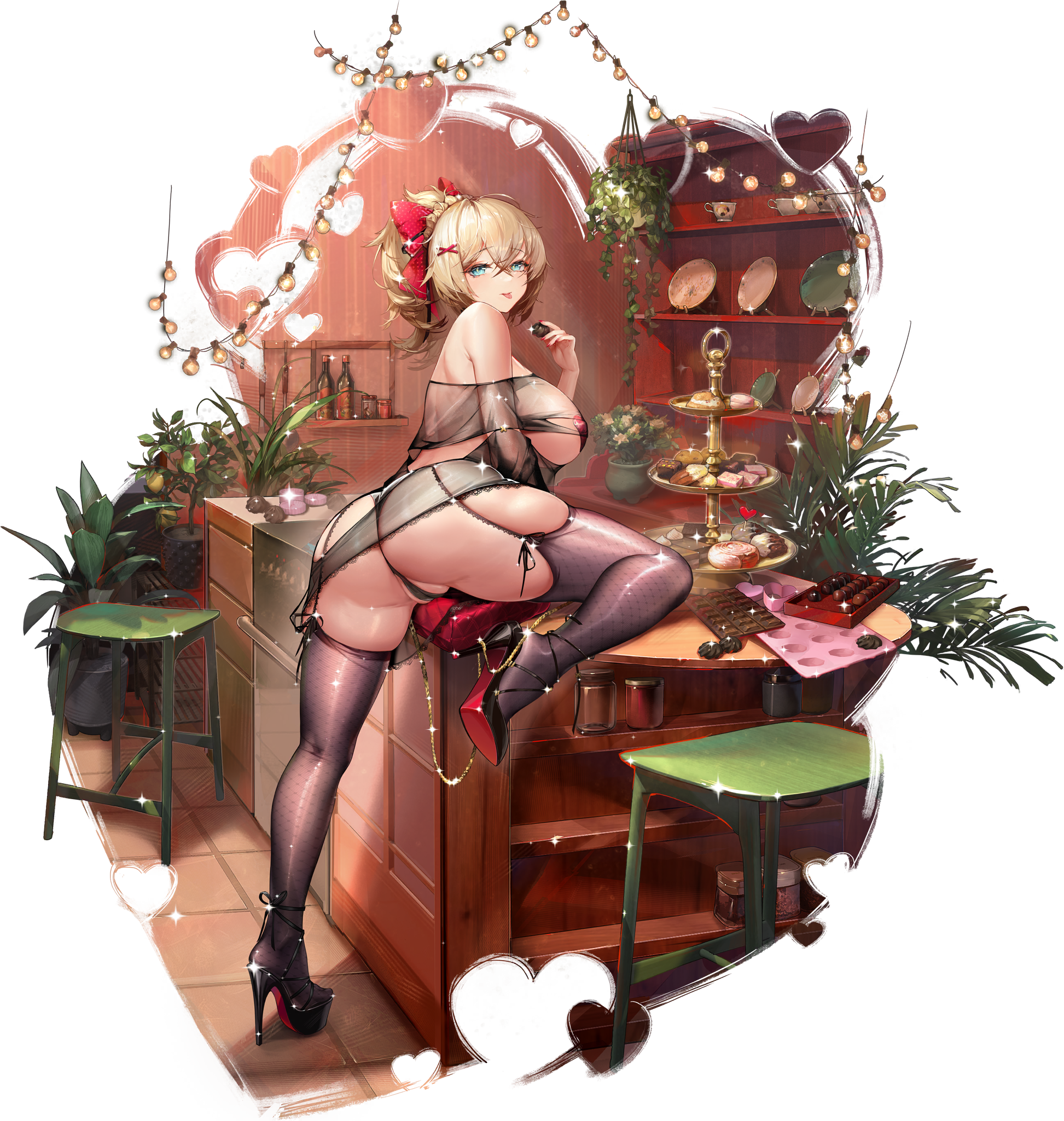 ass cameltoe cross_core fishnets heels no_bra pantsu see_through stockings tagme thighhighs thong transparent_png