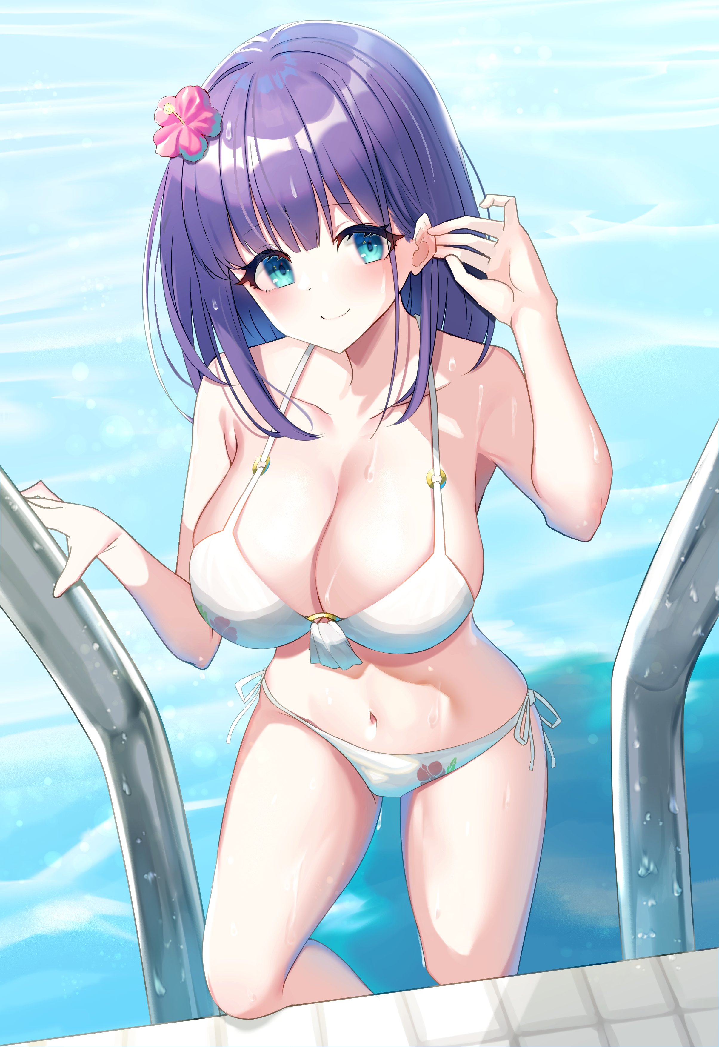 amrita_(amber78gou) bikini nagare_misora princess_connect princess_connect!_re:dive swimsuits wet