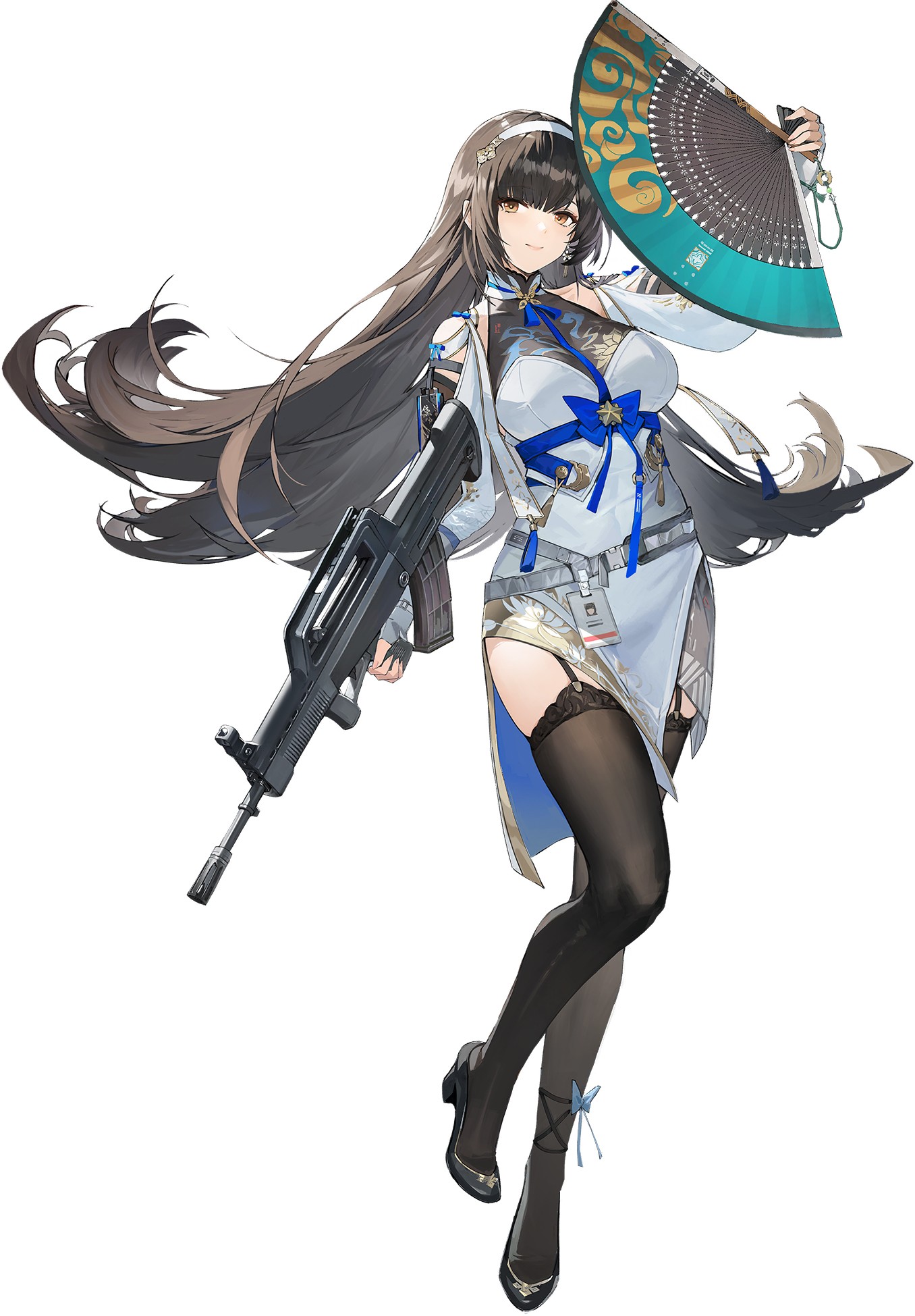 asian_clothes daiyan girls_frontline_2:_exilium gun heels stockings tagme thighhighs