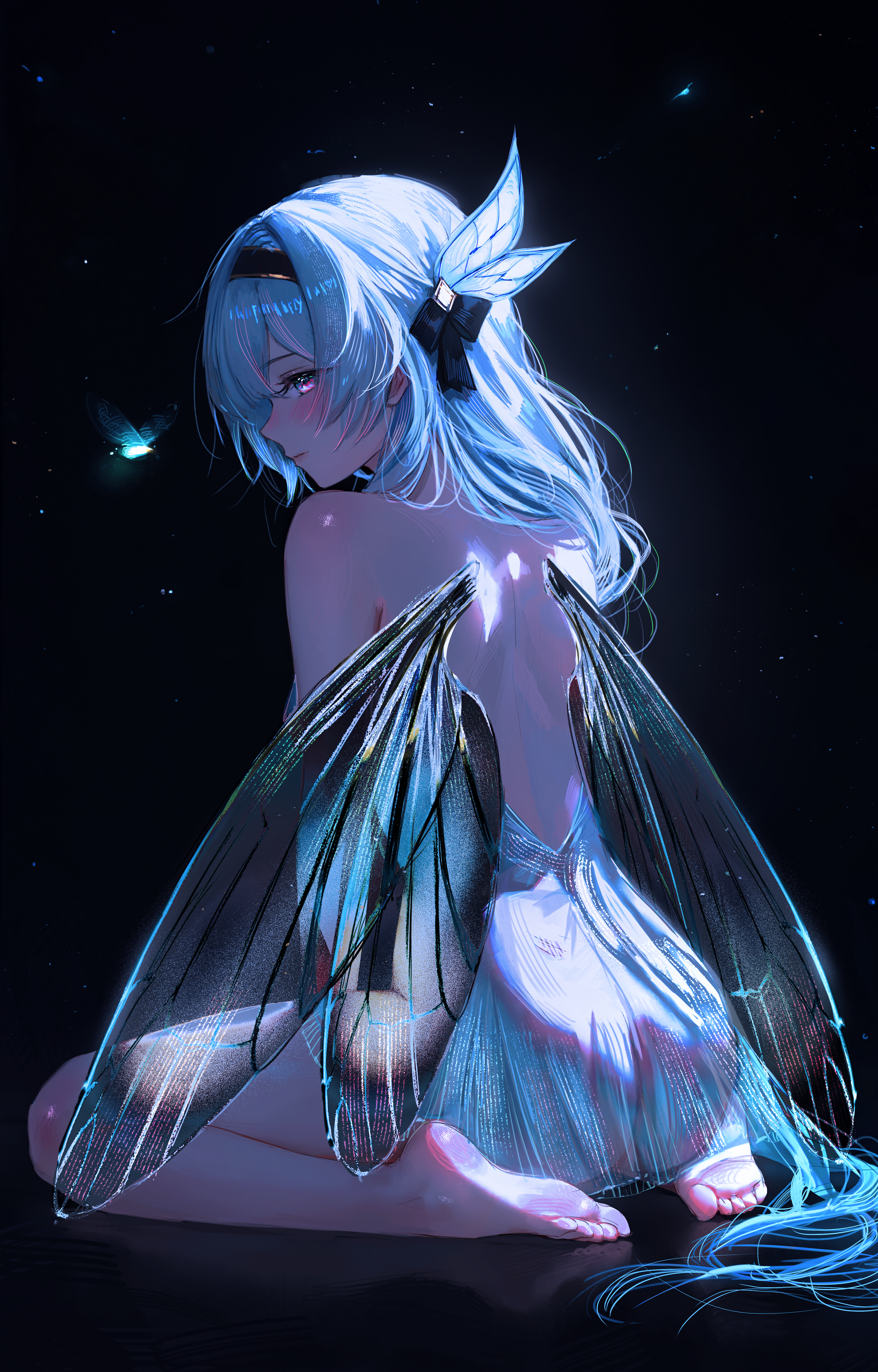 ass dress firefly honkai:_star_rail nixeu no_bra nopan see_through wings