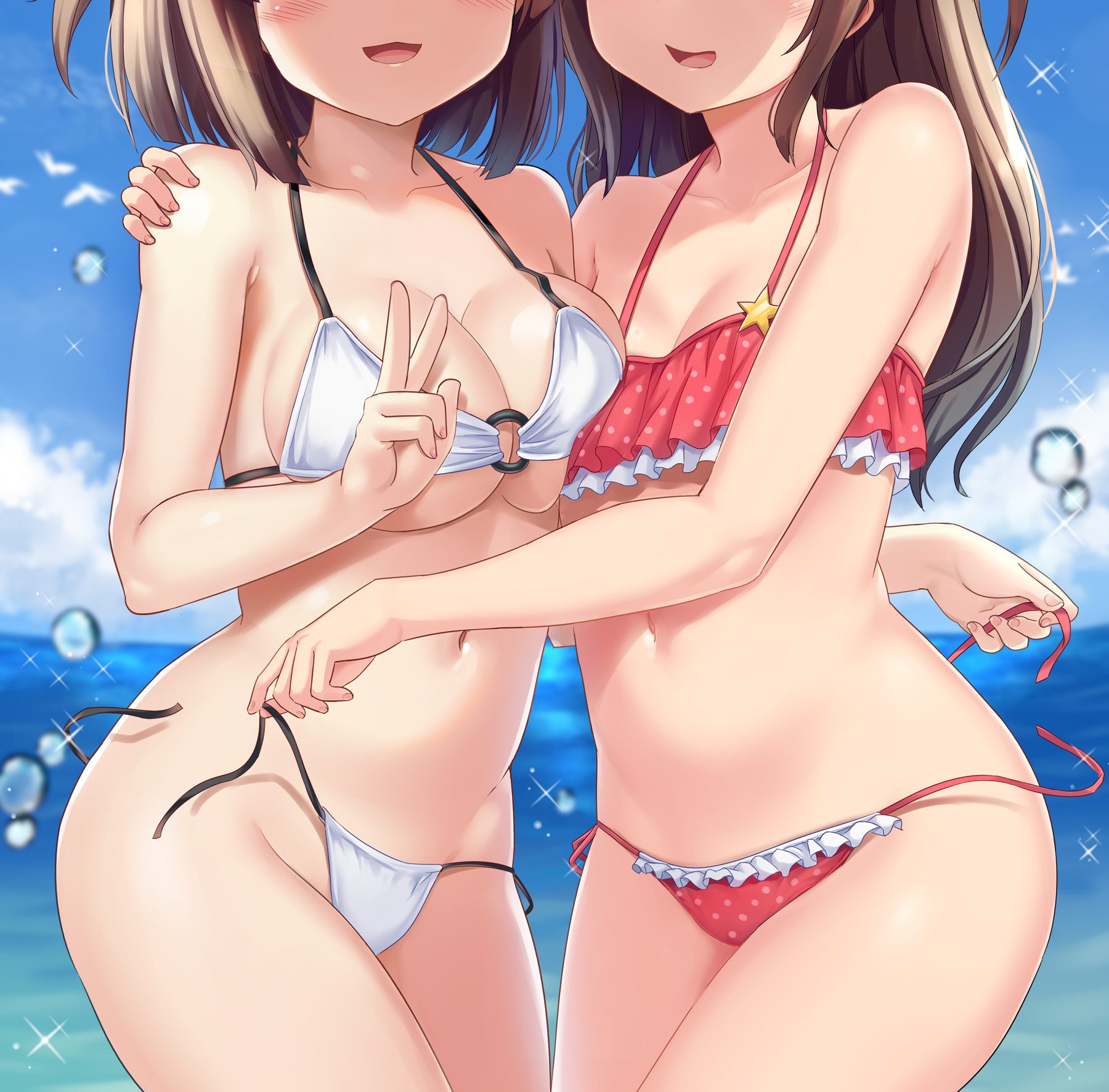 bikini milkshake swimsuits undressing yuri