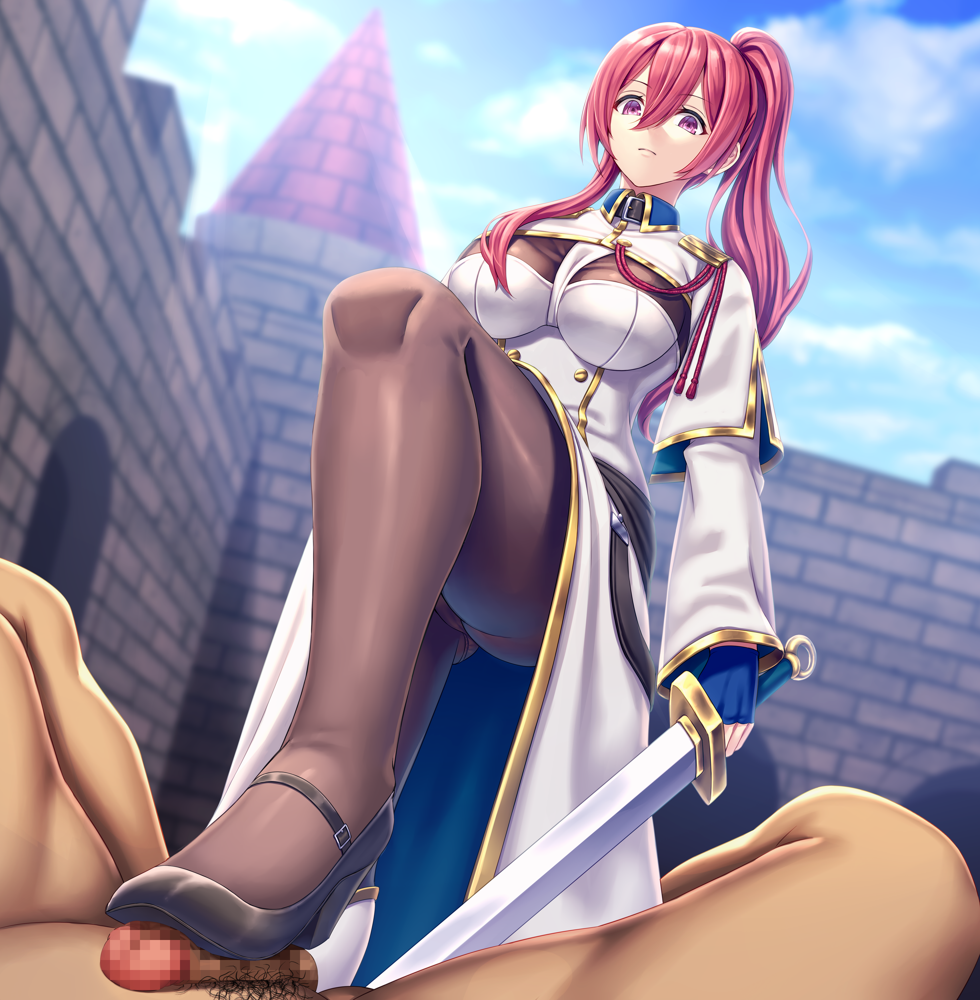 asisuki ask cameltoe censored footjob heels pantsu pantyhose penis skirt_lift sword