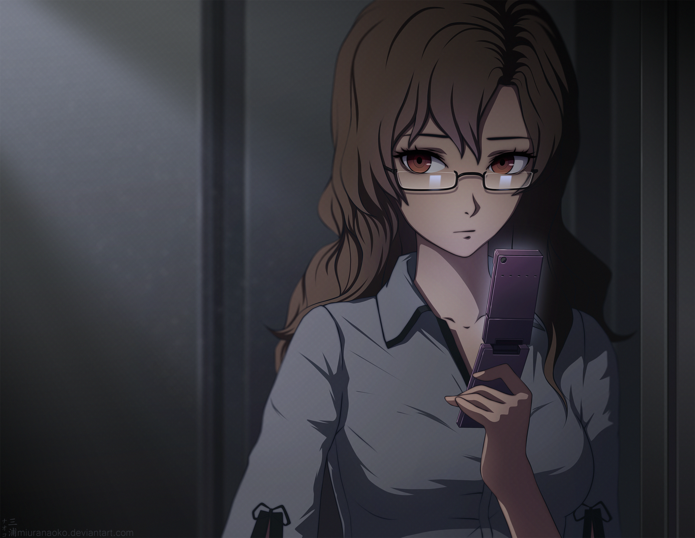 kiryu_moeka megane miura_naoko steins;gate