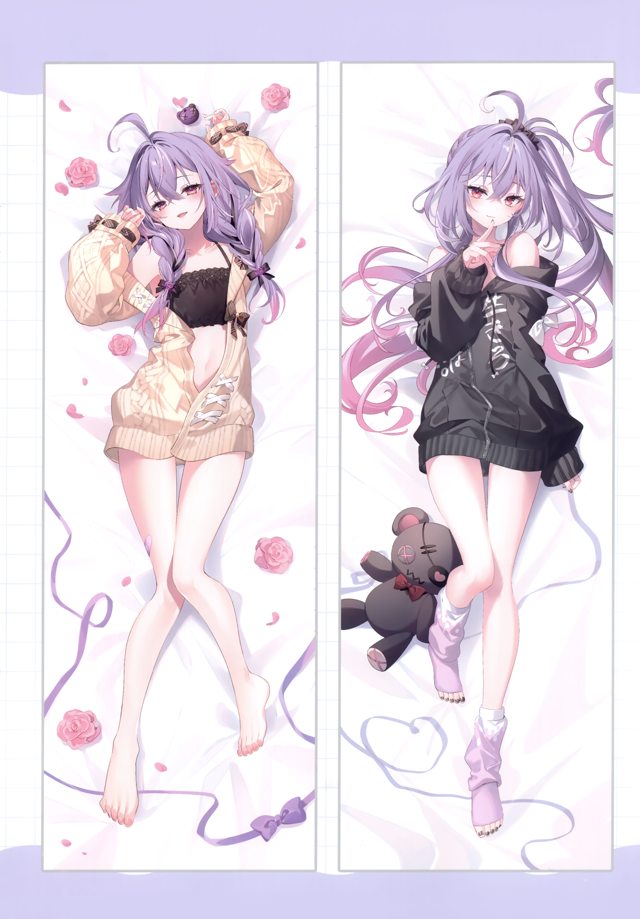 bandaid dakimakura eterna hiyoku_no_crosspiece lingerie nanashi_inc. riichu shisui_kiki sweater